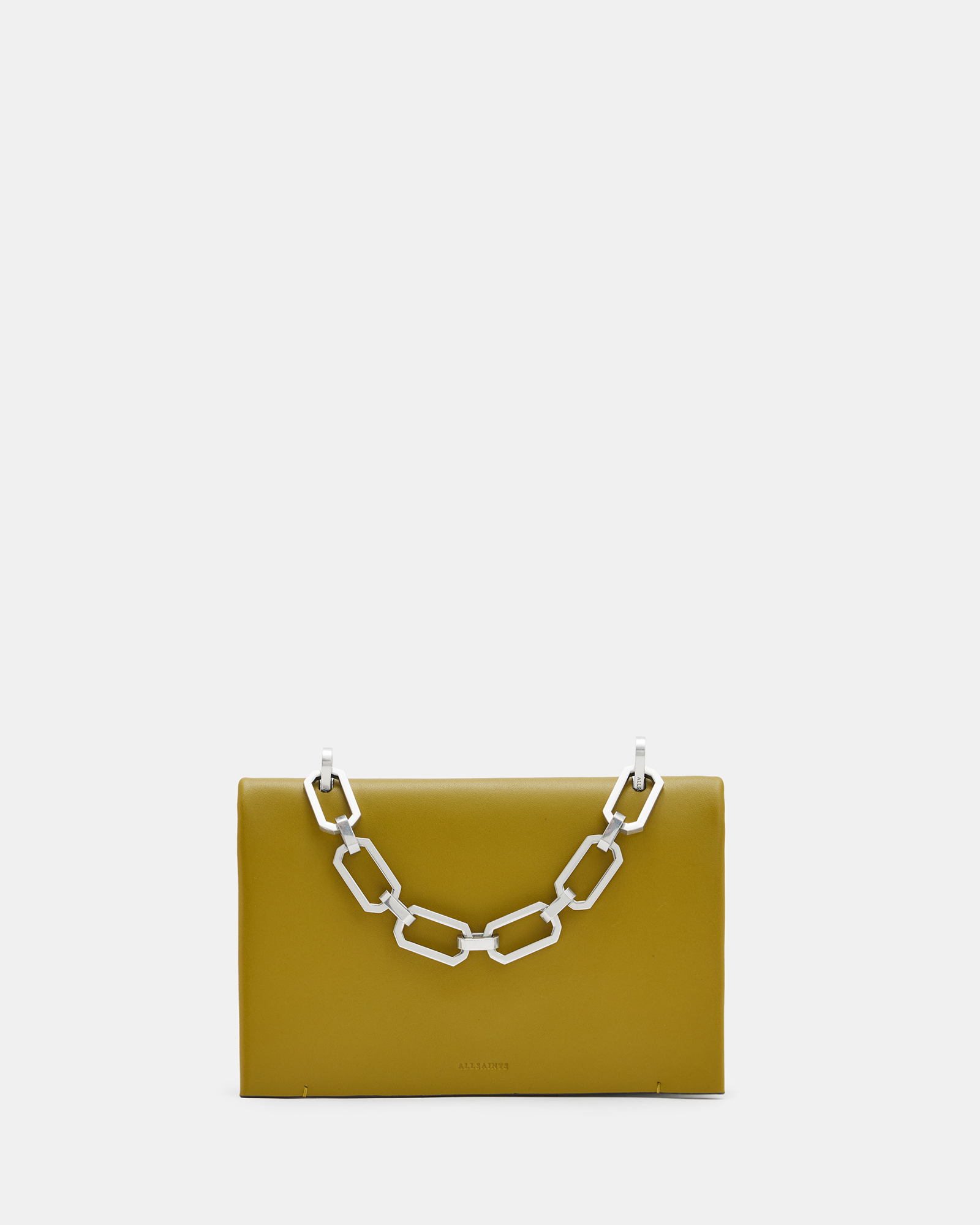 AllSaints Yua Leather Removable Chain Clutch Bag