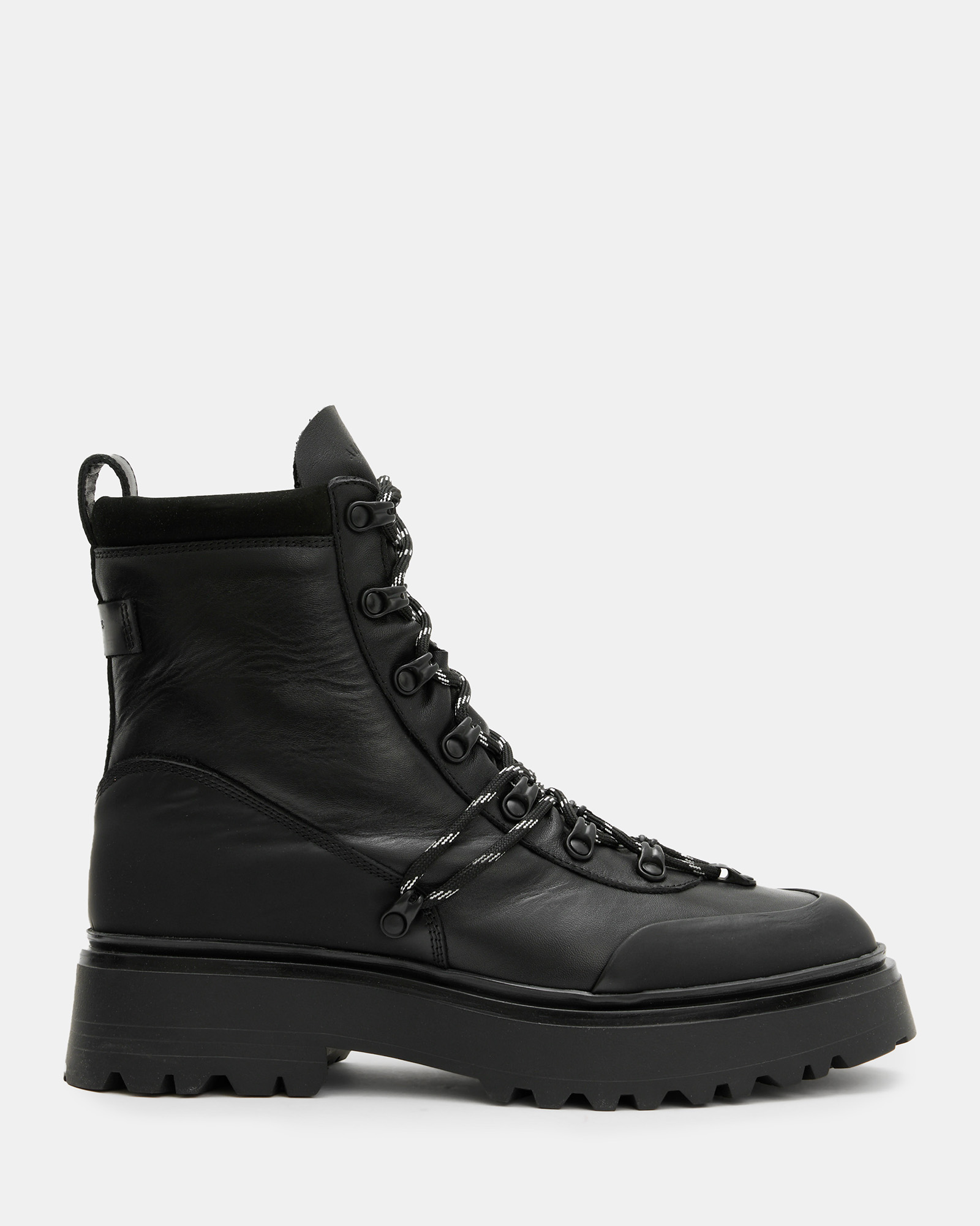 Ker Lace Up Ski Hook Leather Boots Black | ALLSAINTS
