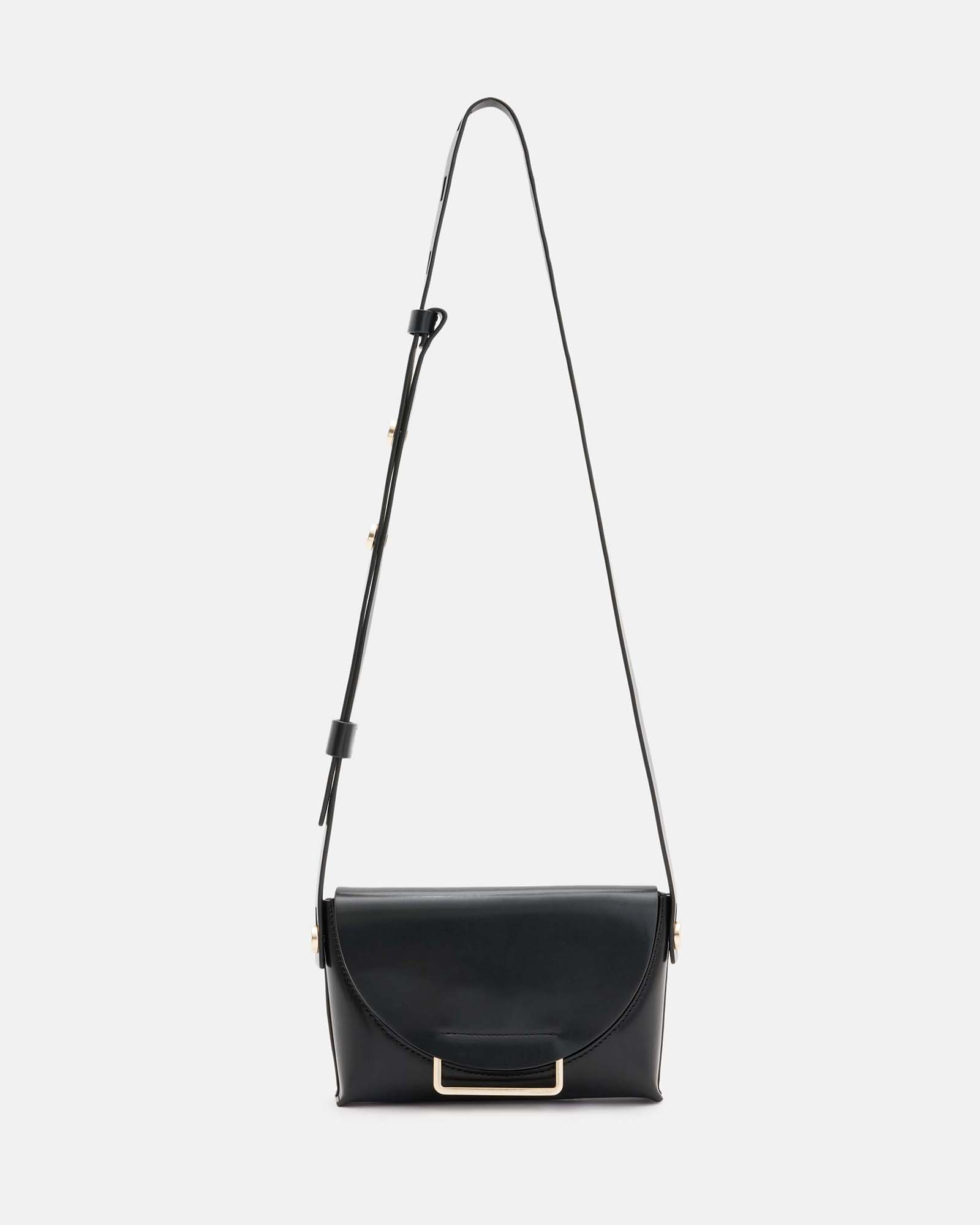 AllSaints Francine Leather Crossbody Bag,, Black