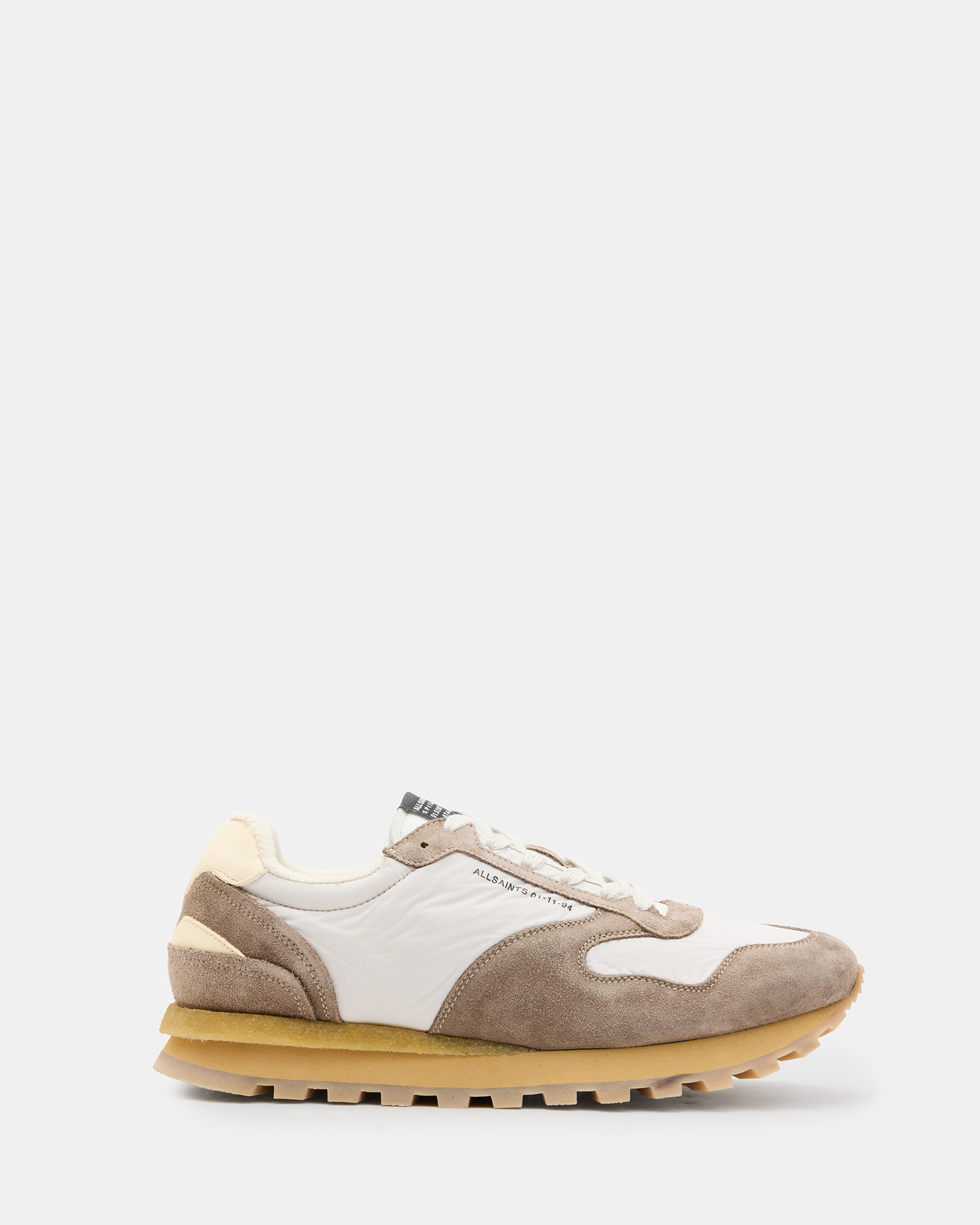 AllSaints Rimini Leather Lower Top Trainers,, Taupe
