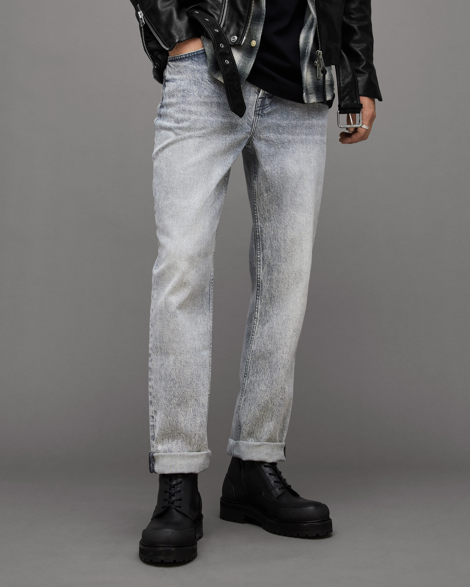 AllSaints Curtis Straight Fit Rigid Denim Jeans