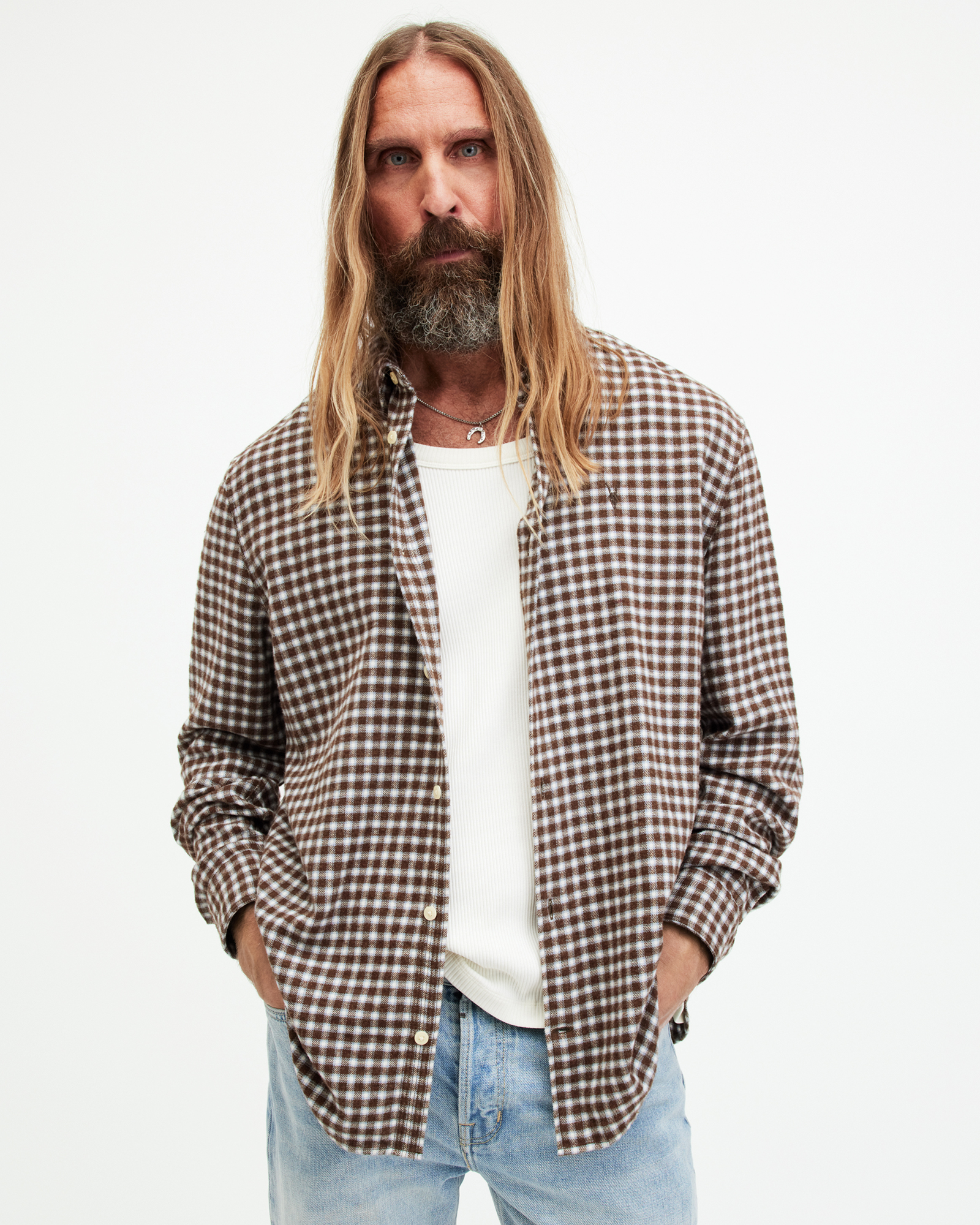 AllSaints Wayanda Checked Relaxed Fit Shirt