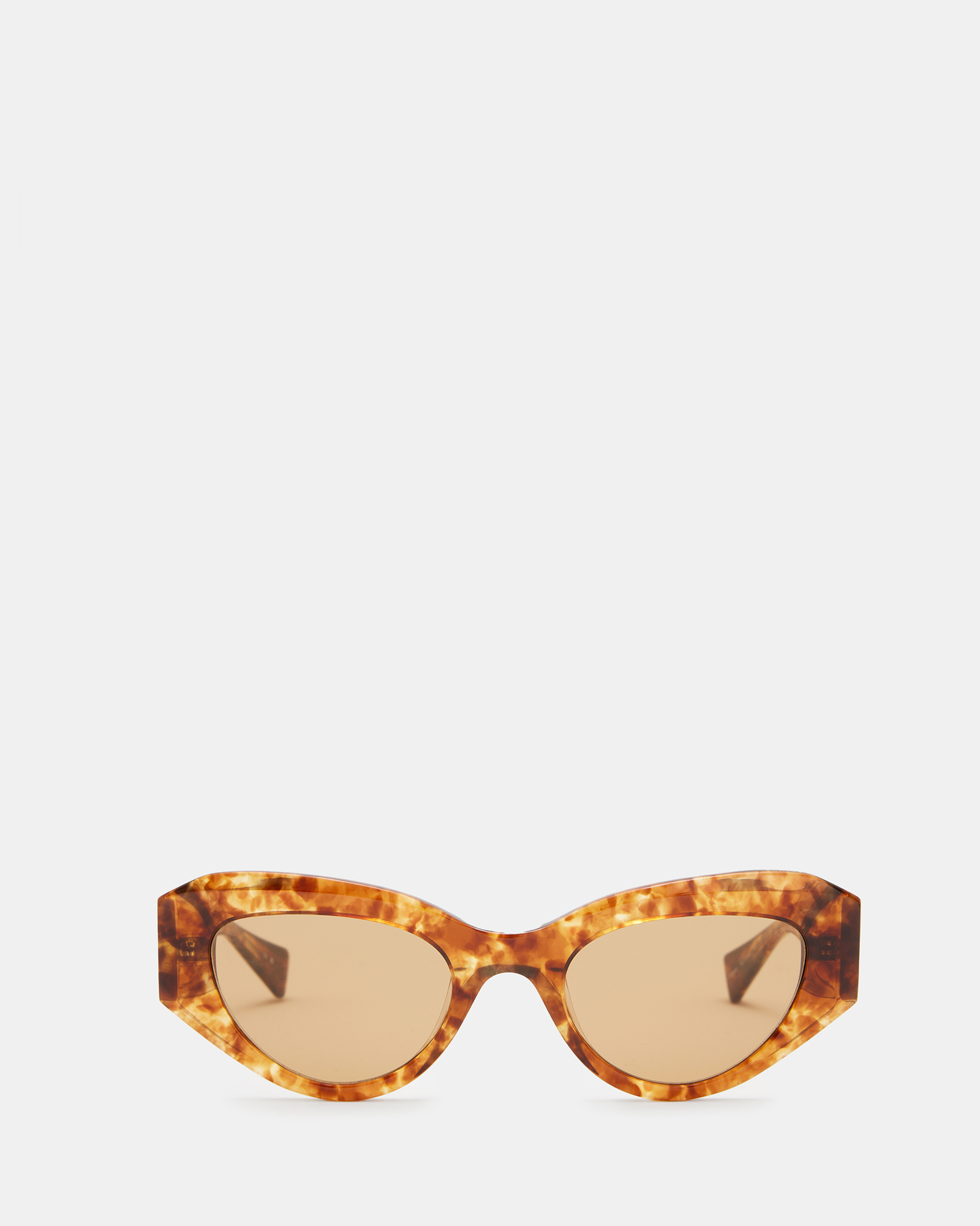 AllSaints Calypso Bevelled Cat Eye Sunglasses,, Brown