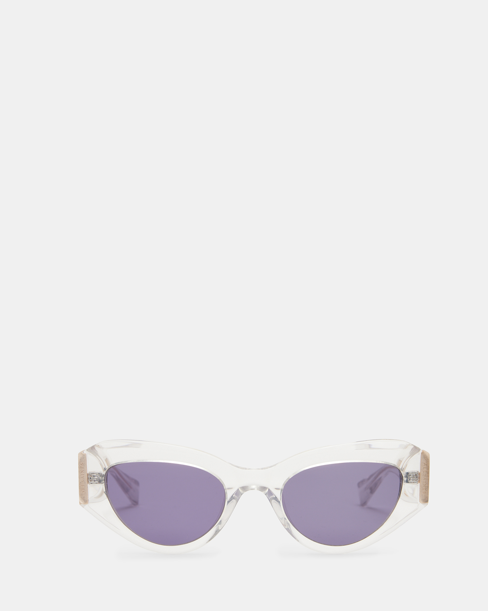 AllSaints Calypso Bevelled Cat Eye Sunglasses,, GRAPHITE CRYSTAL
