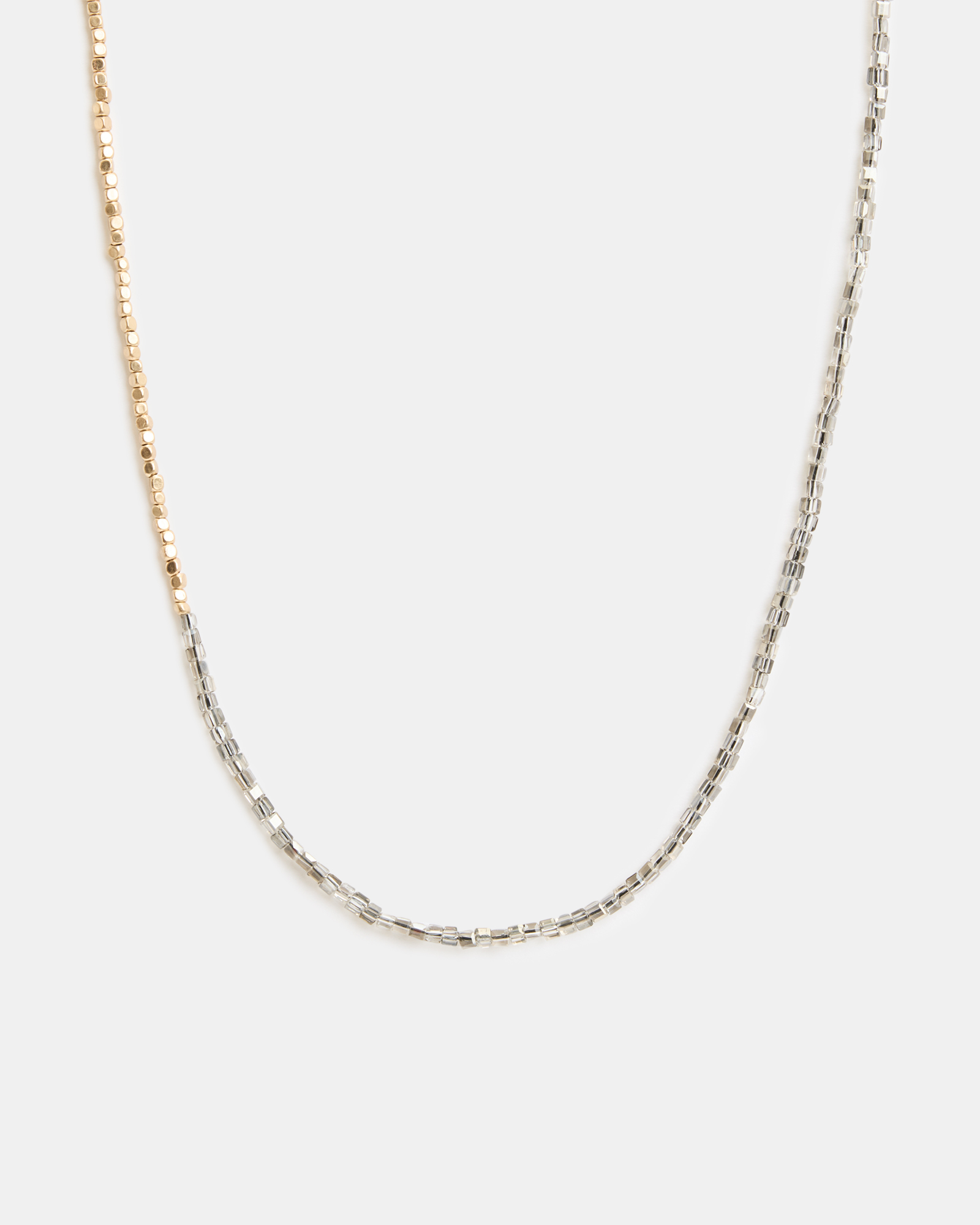 AllSaints Bora Beaded Necklace,, WARM BRASS/GREY
