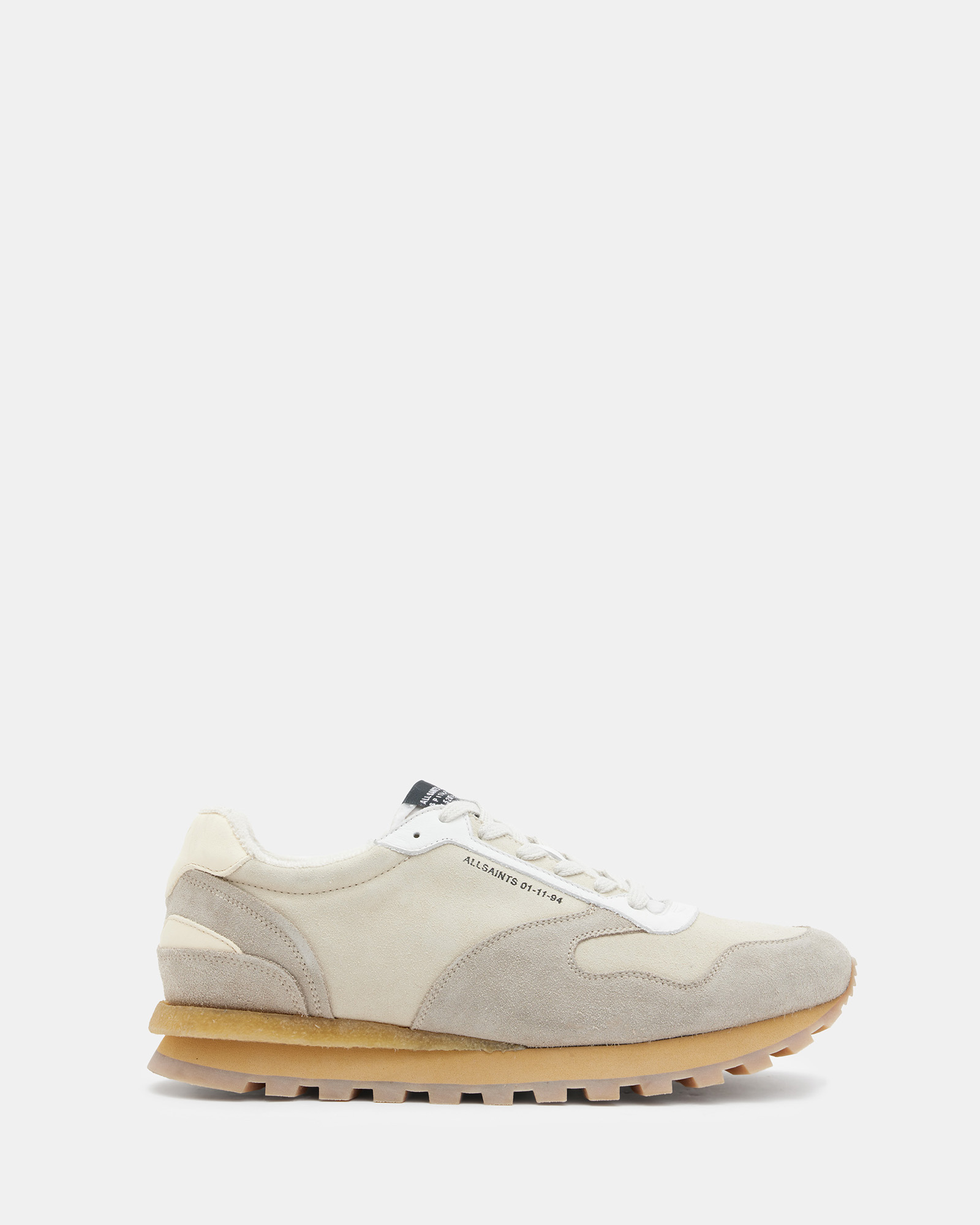 Allsaints Rimini Leather Lower Top Trainers In Chalk White