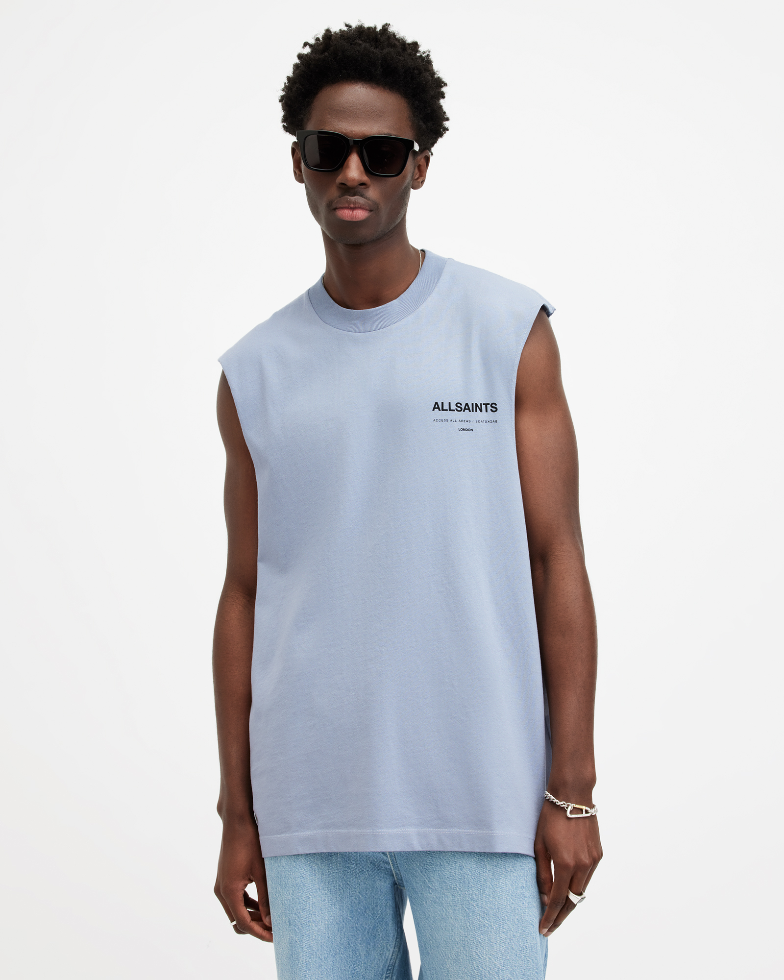 AllSaints Access Relaxed Fit Sleeveless Tank Top