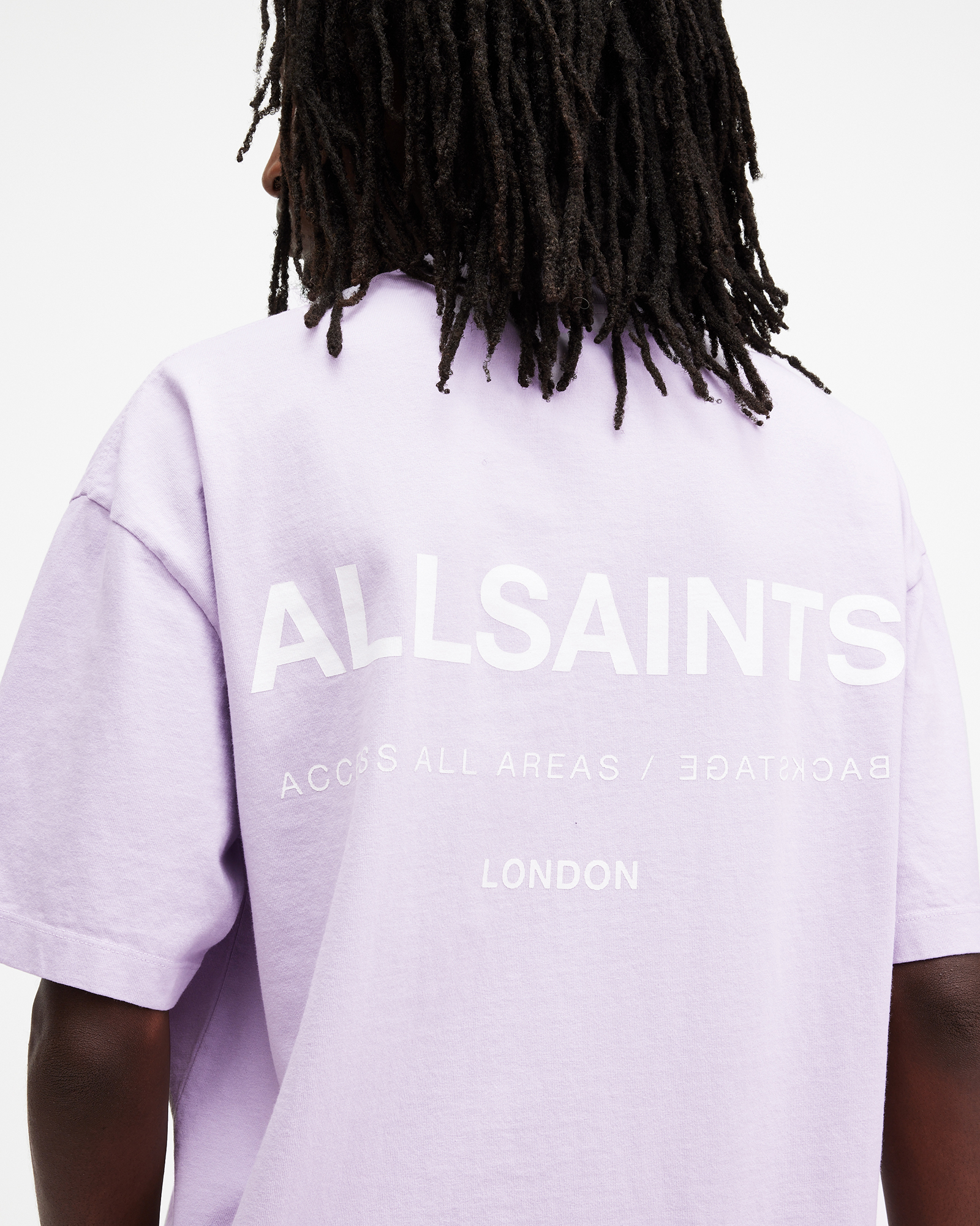 AllSaints Access Oversized Crew Neck T-Shirt,, SUGARED LILAC