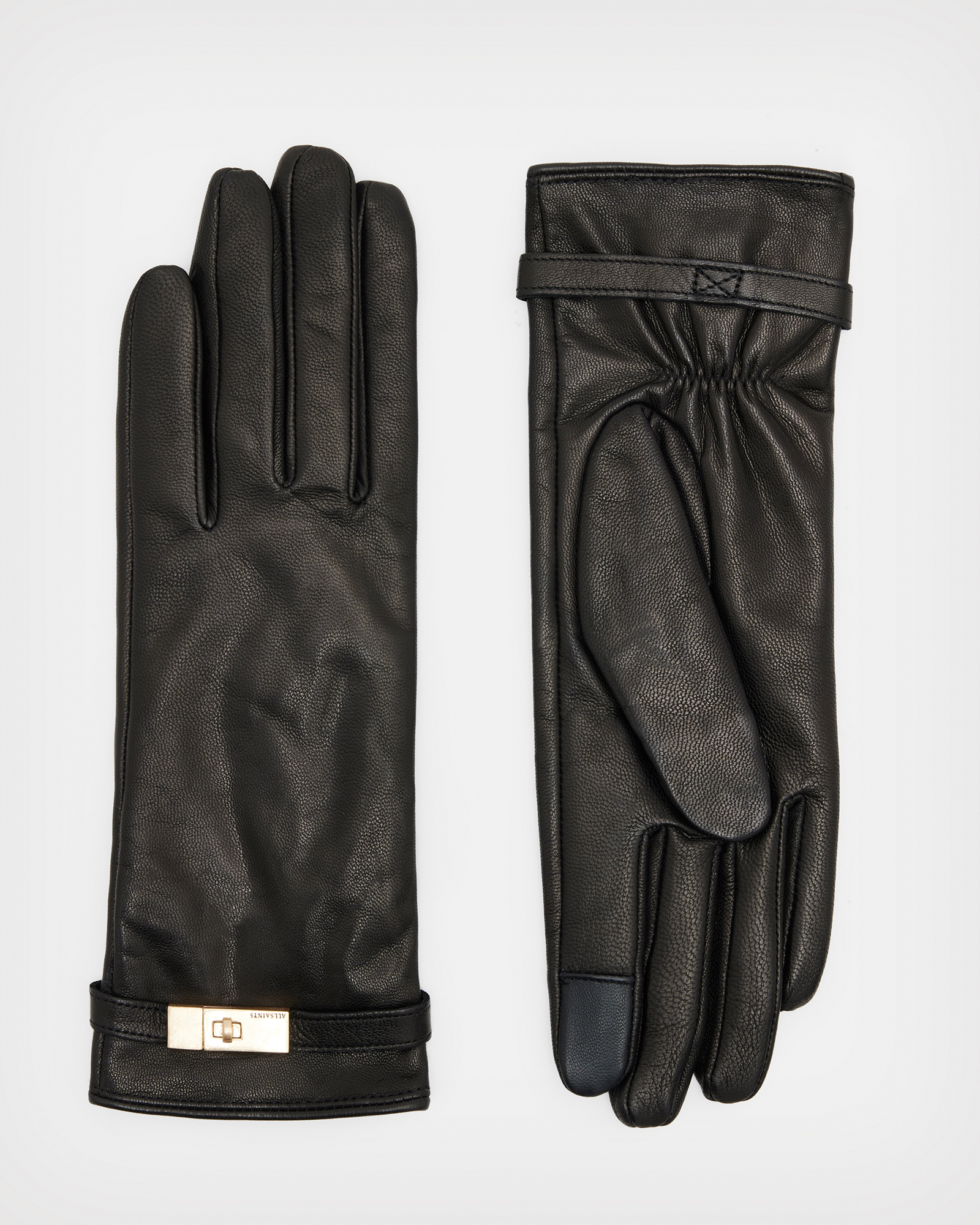 AllSaints Turnlock Leather Gloves