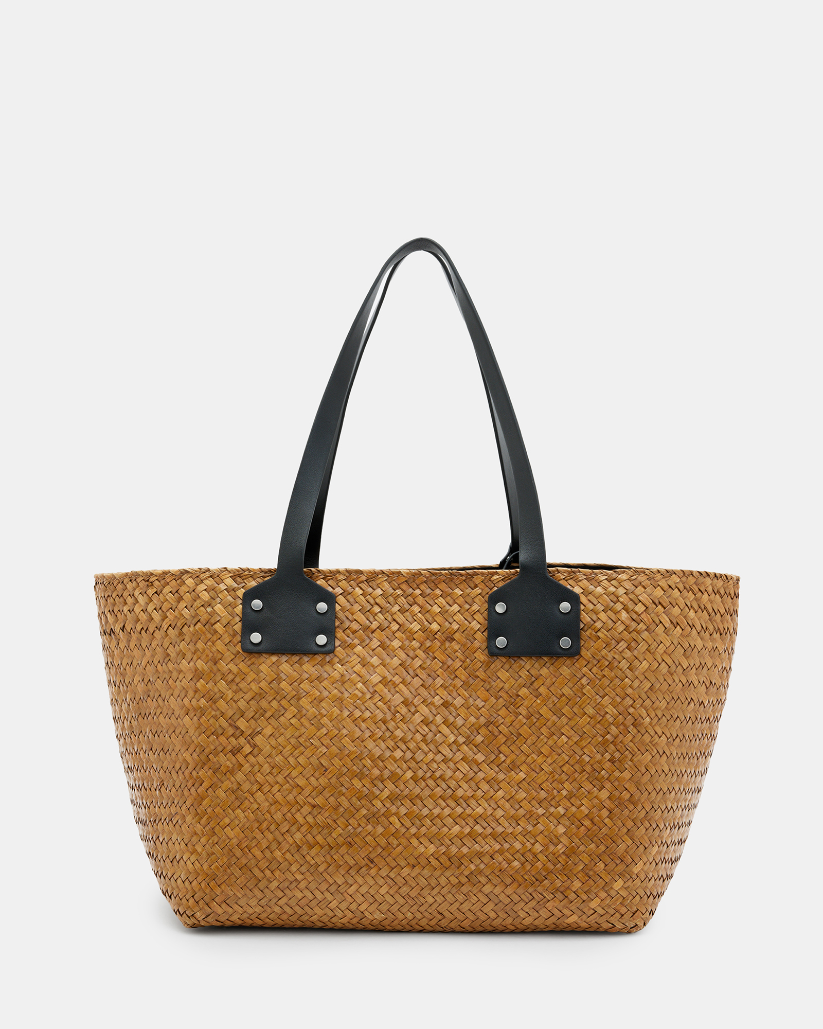 AllSaints Mosley Straw Tote Bag,, ALMOND BEIGE