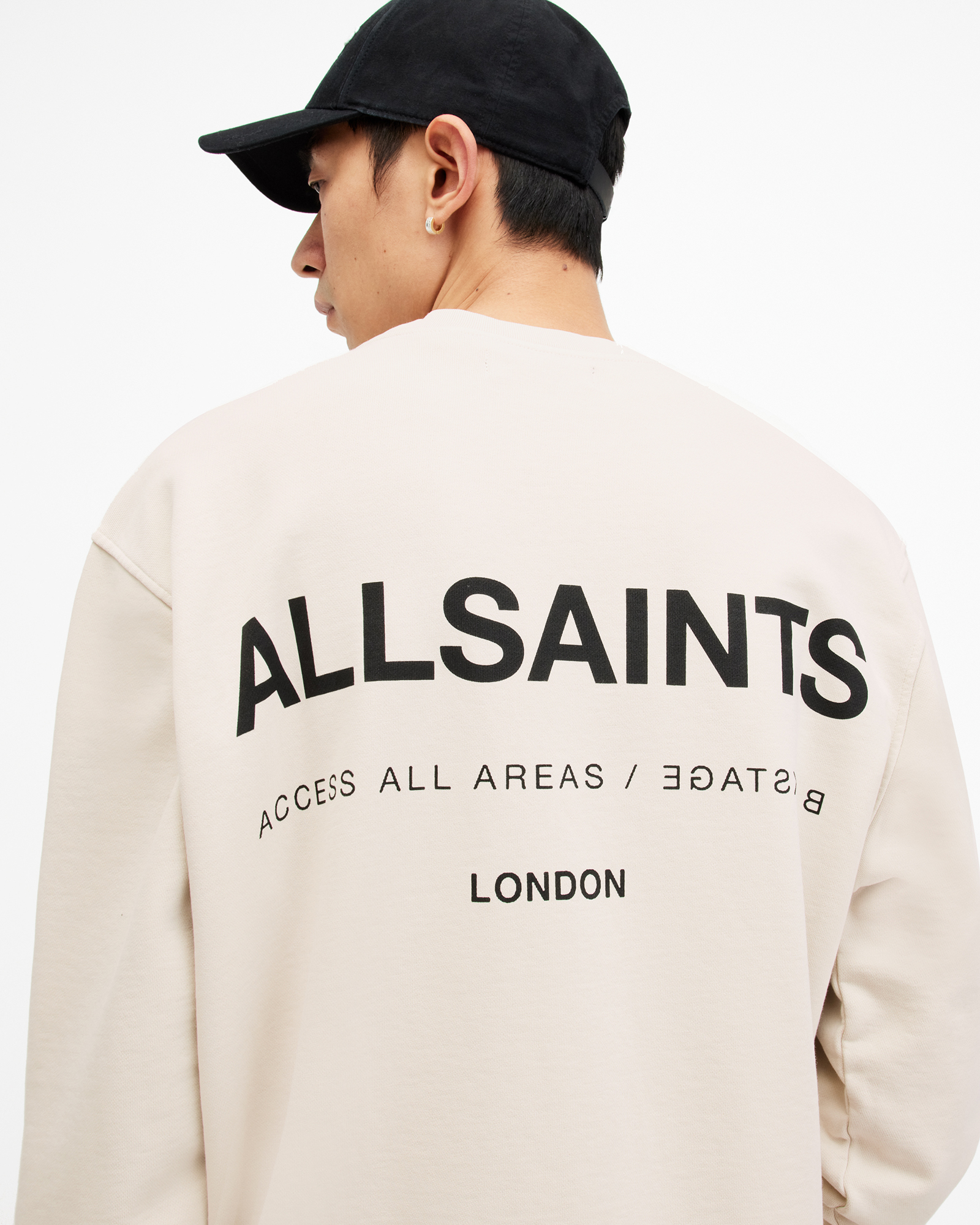 AllSaints Access Relaxed Fit Crew Neck Sweatshirt,, BAILEY TAUPE