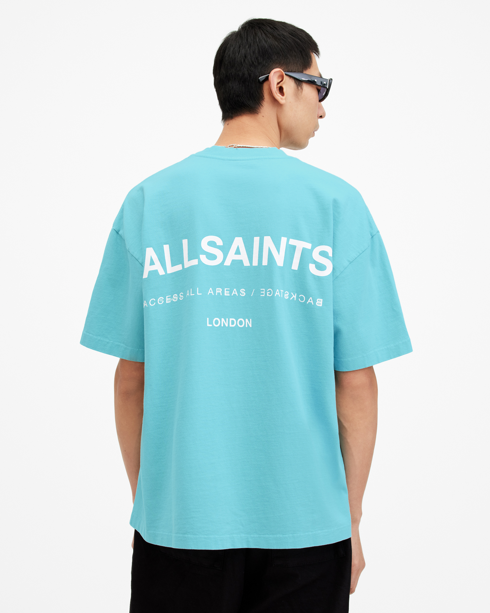 AllSaints Access Oversized Crew Neck T-Shirt,, COSTELLO BLUE