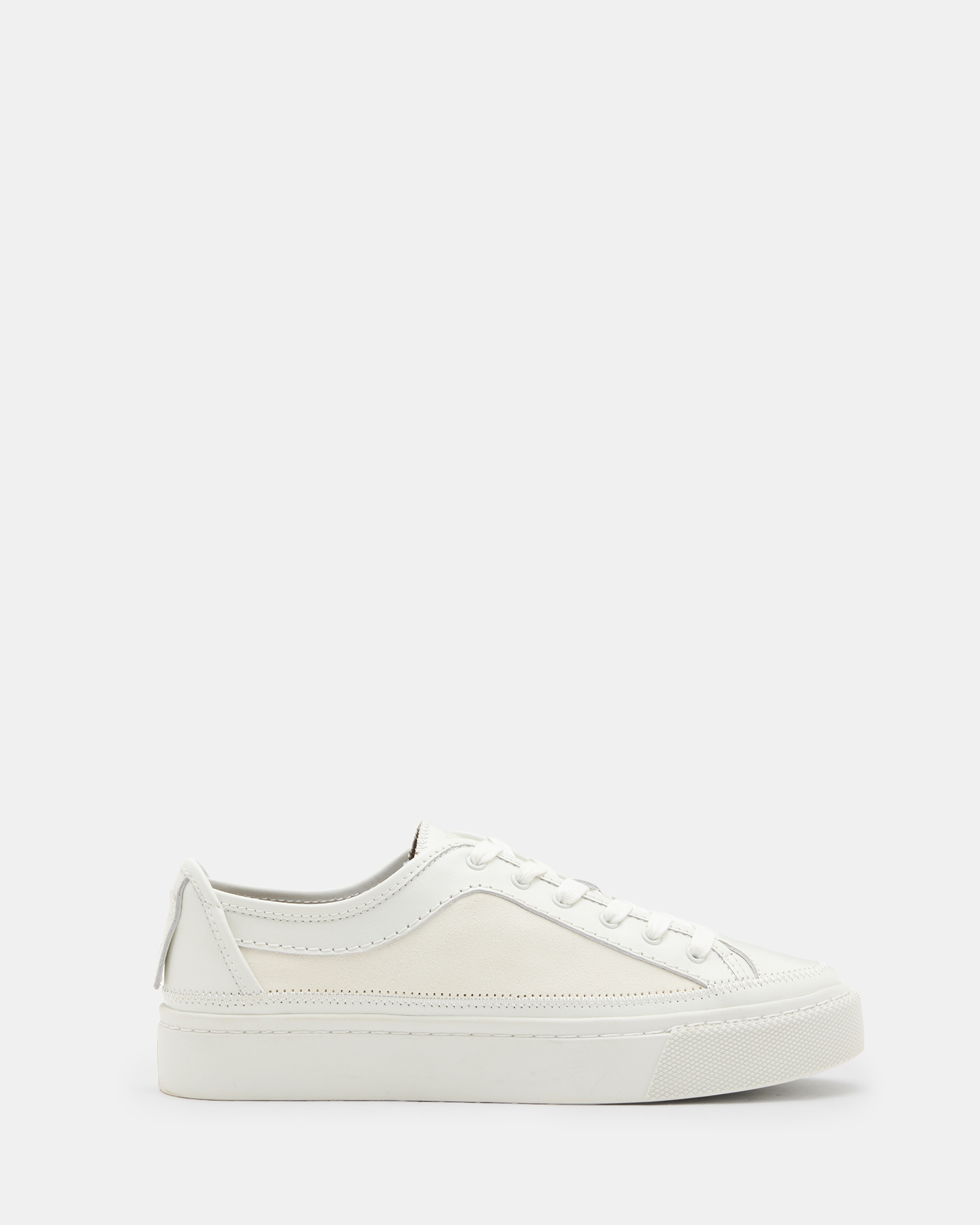 AllSaints Milla Suede Lace Up Trainers,, White