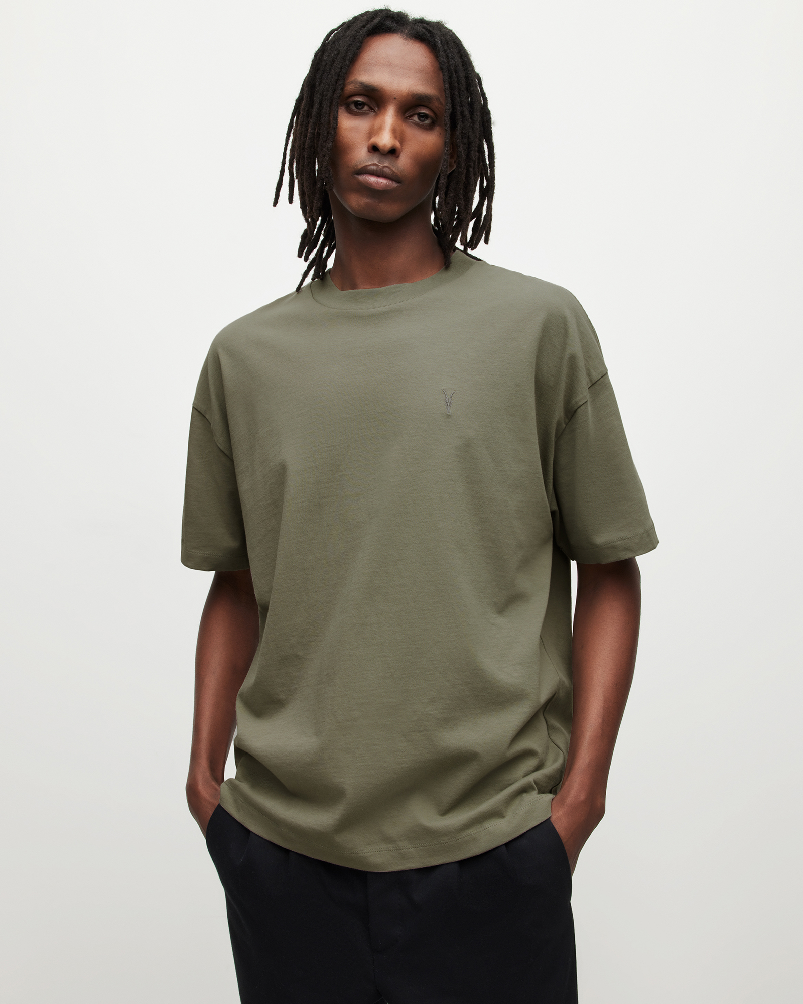Harding Oversized Crew T-Shirt SOFT GREEN | ALLSAINTS