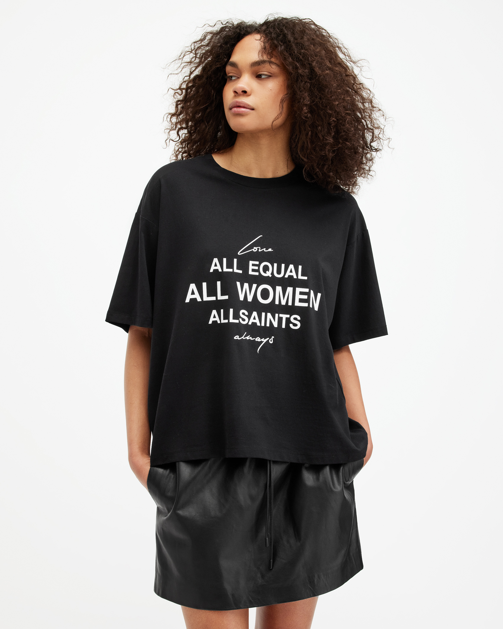 AllSaints International Women's Day Carlie T-Shirt,, Black