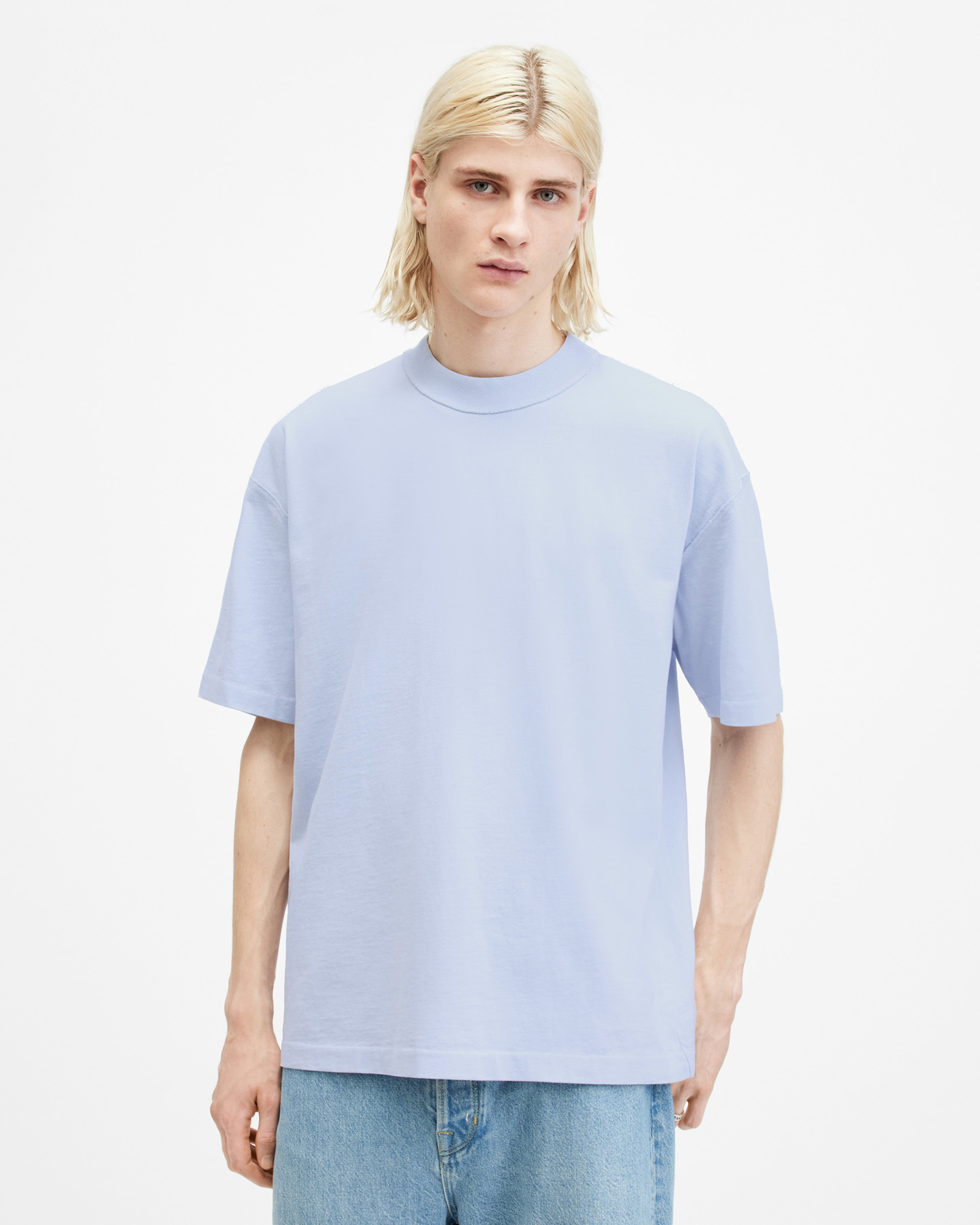 AllSaints Isac Oversized Crew Neck T-Shirt,, BETHEL BLUE