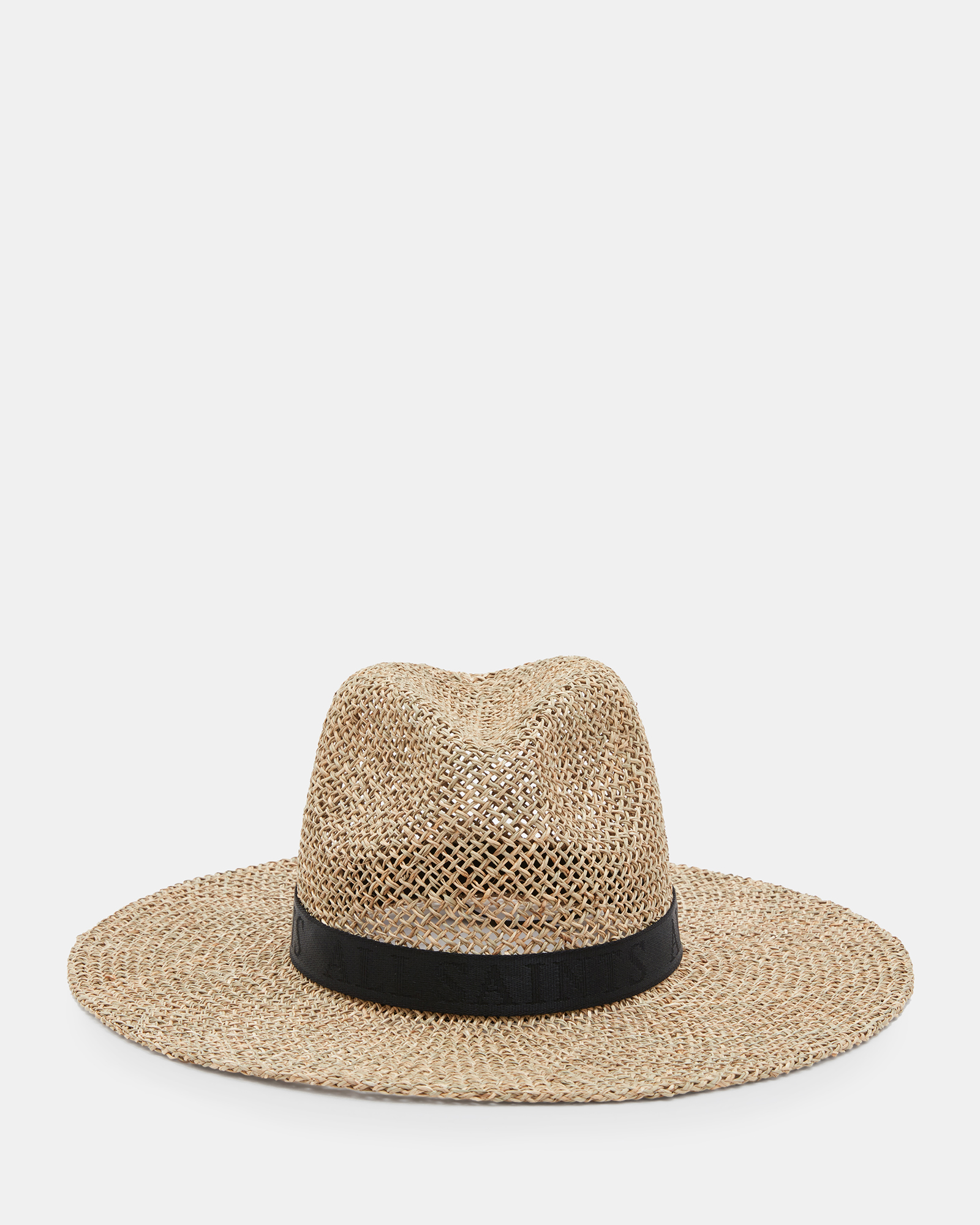 AllSaints Suvi Straw Fedora Hat,, Brown