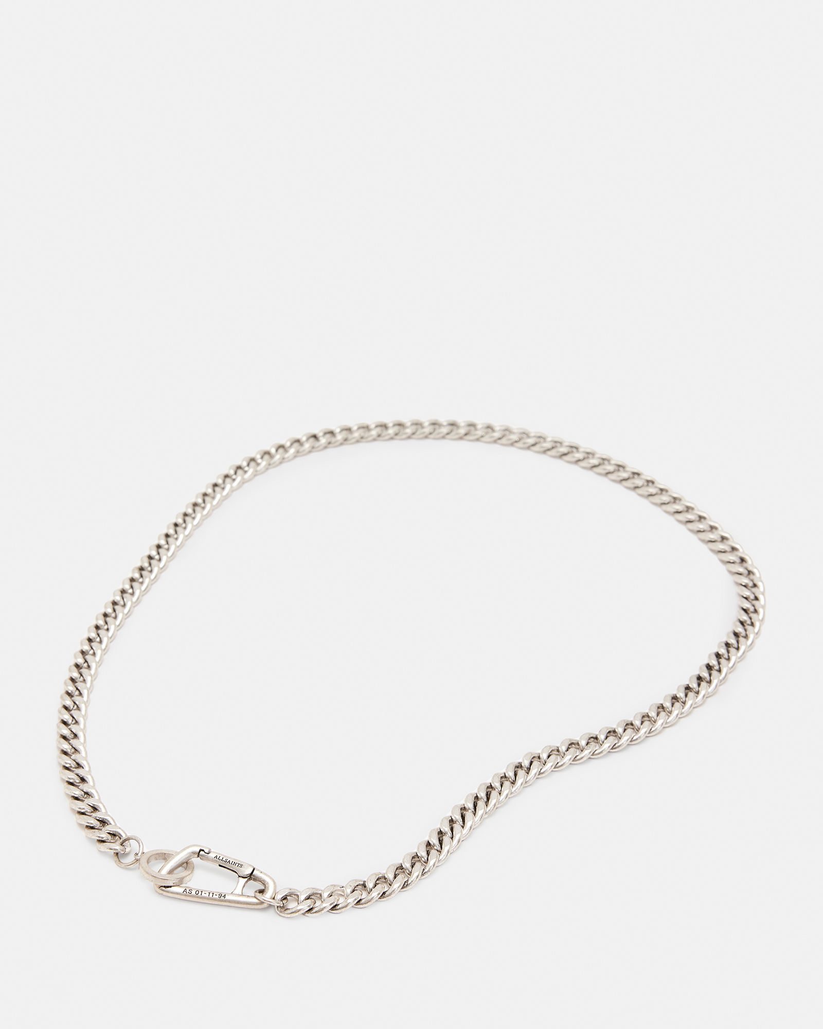 AllSaints Carabiner Sterling Silver Curb Necklace