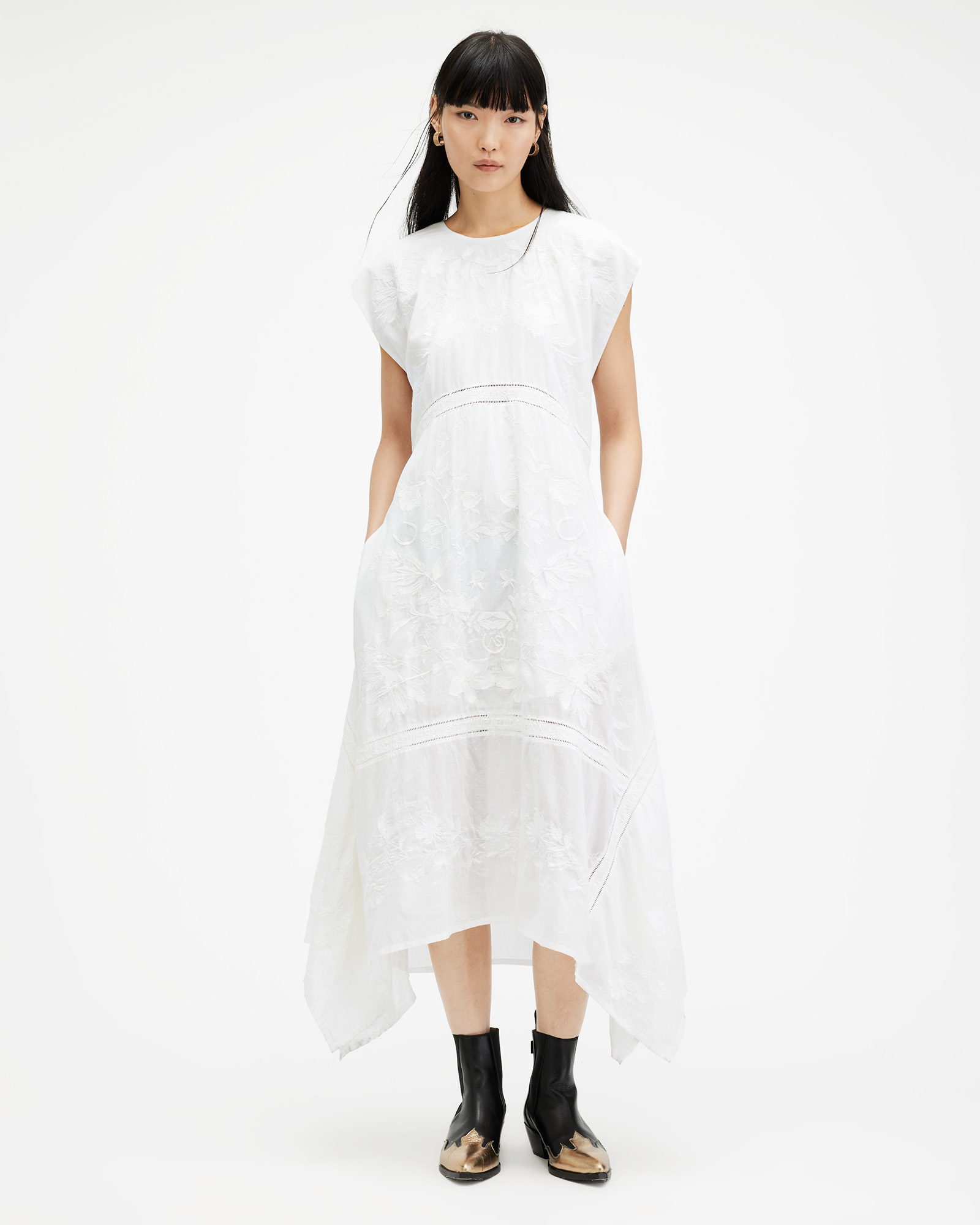 AllSaints Gianna Embroidered Maxi Dress