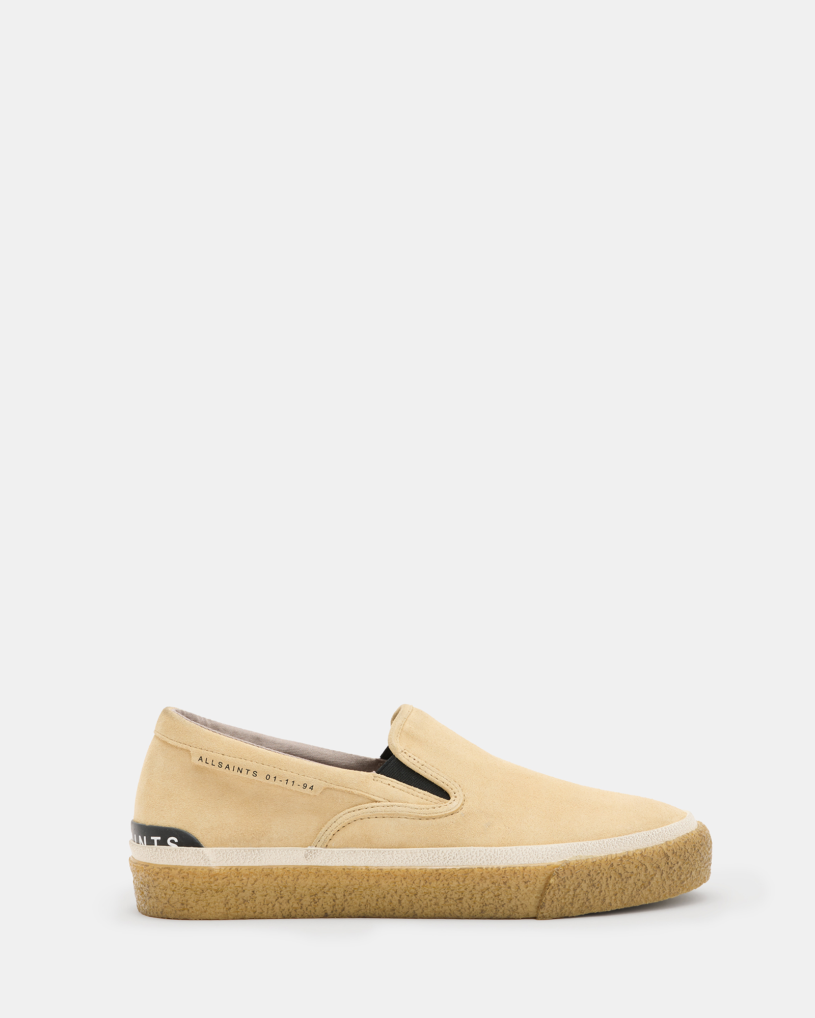AllSaints Navaho Suede Slip On Trainers,, Sand