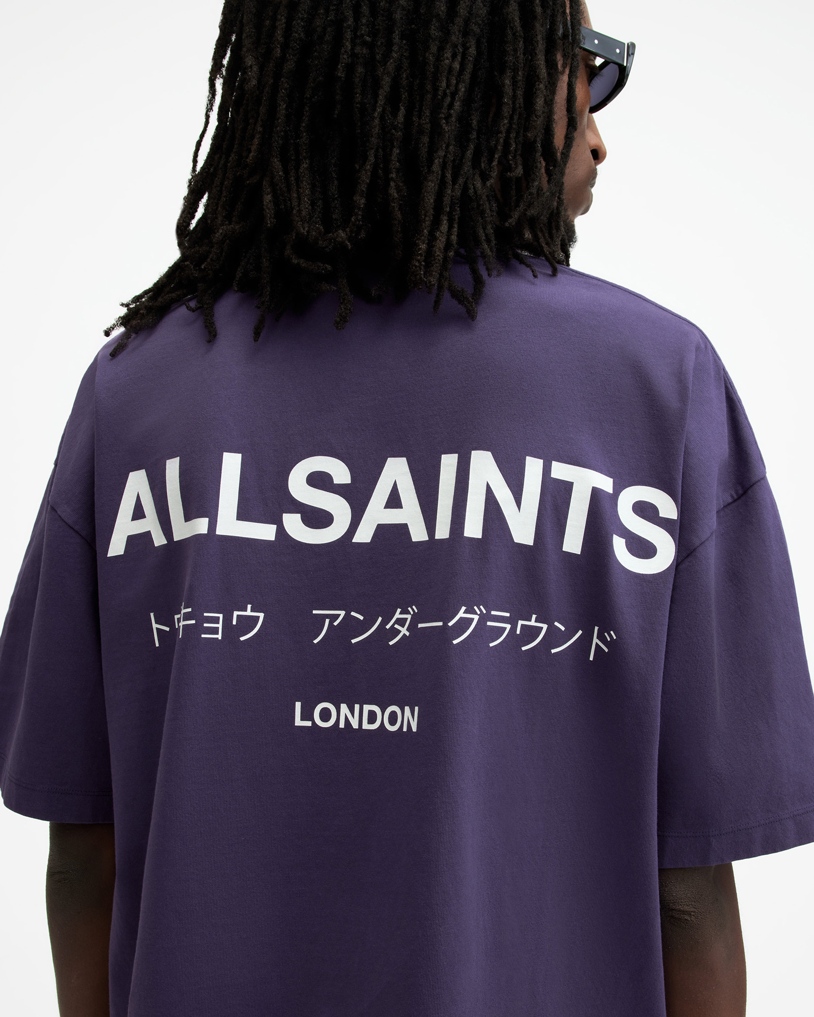 AllSaints Underground Oversized Crew Neck T-Shirt,, LAPIS PURPLE