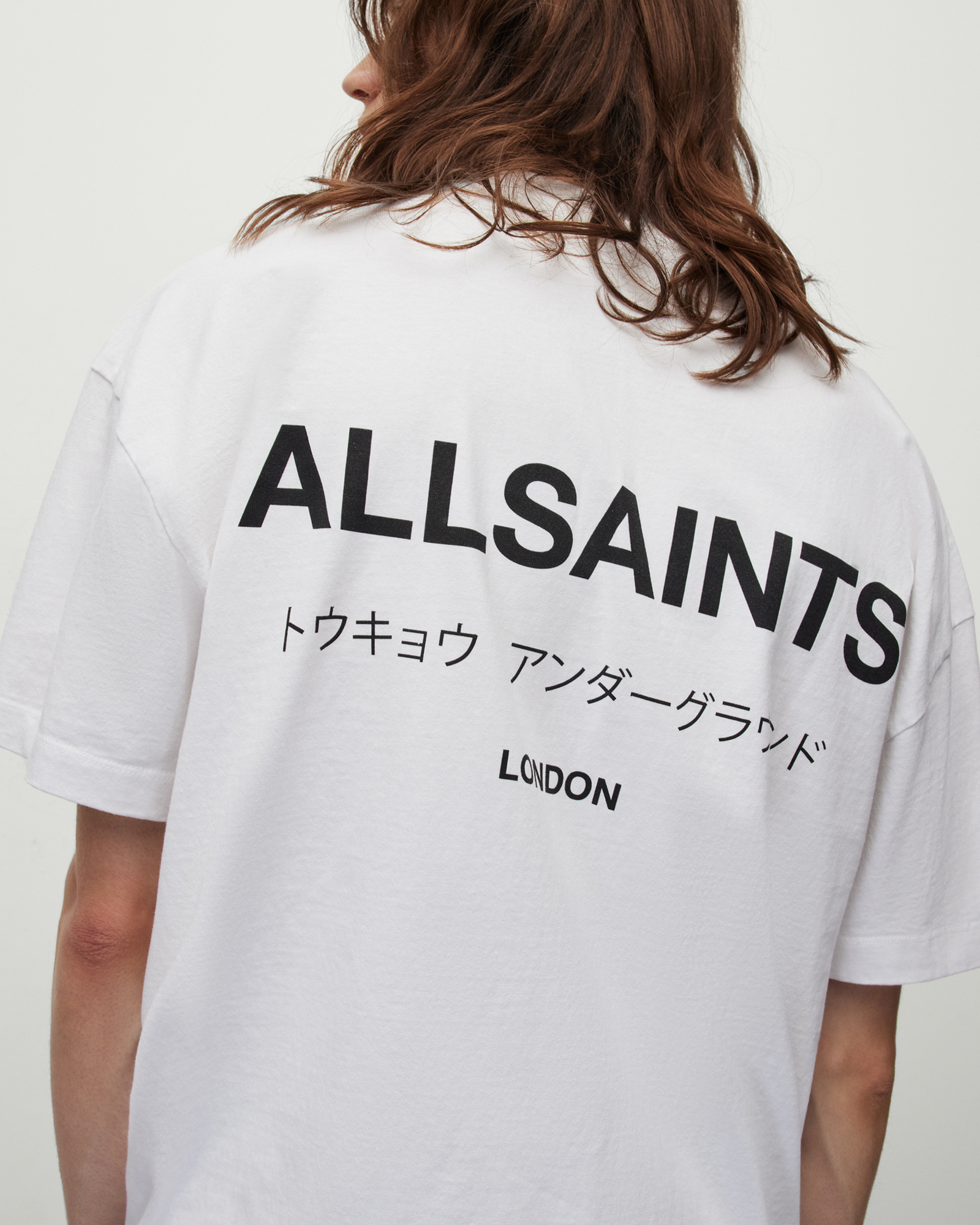 AllSaints Underground Oversized Crew T-Shirt,, Optic White