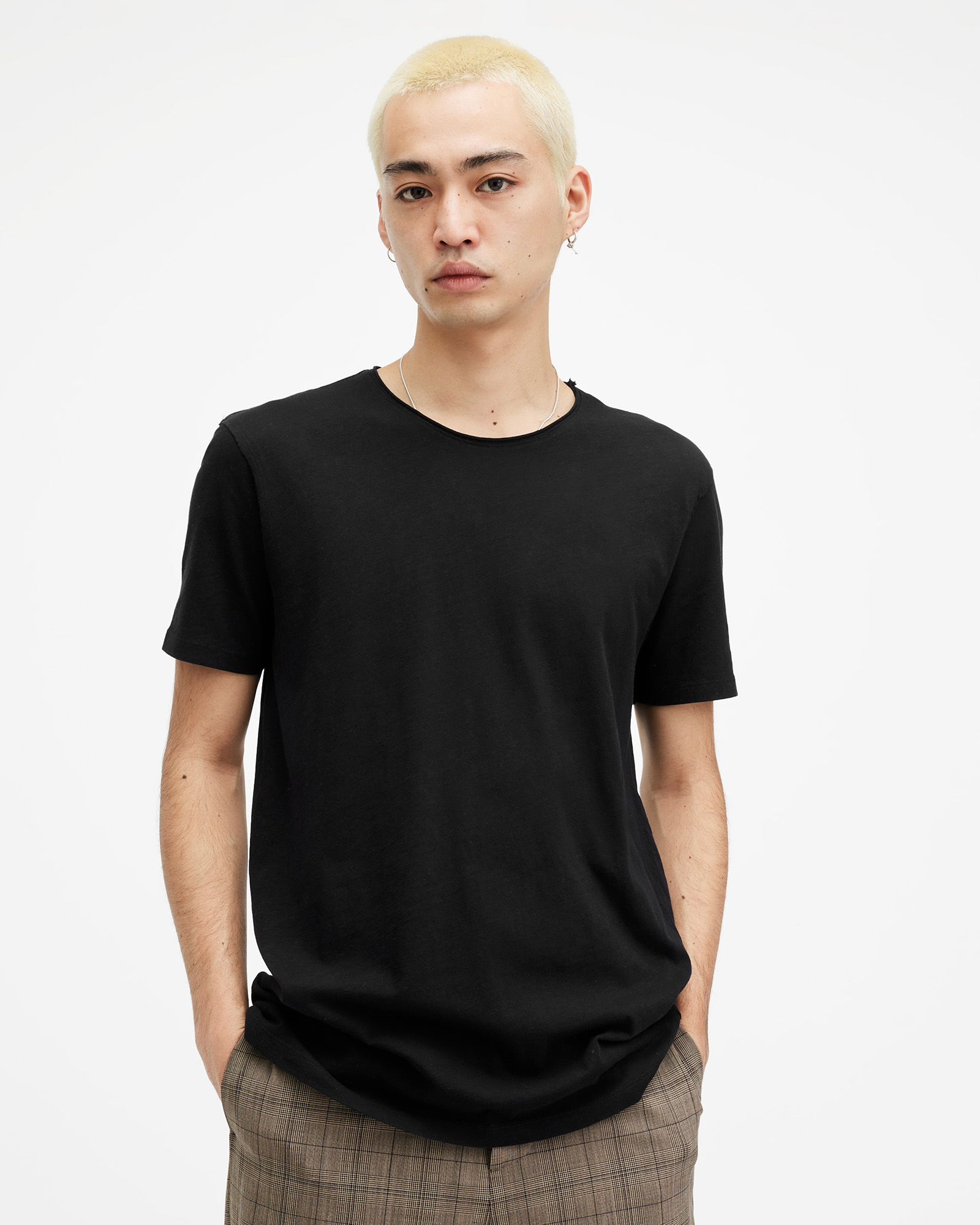 AllSaints Men's Regular Fit Figure Short Sleeve Crew Neck T-Shirt, Black, Size: XL