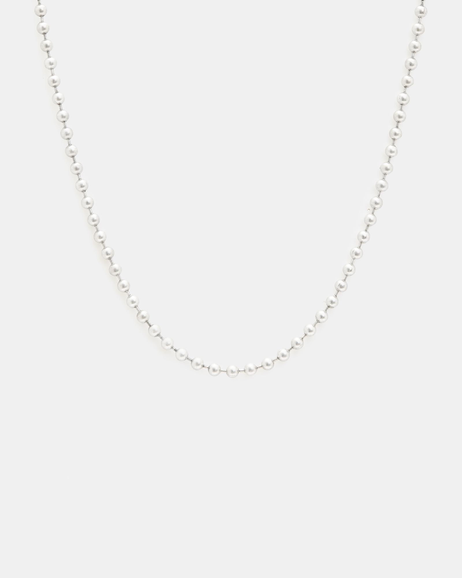 AllSaints Toby Ball Chain Necklace,, WARM SILVER, Size: One Size