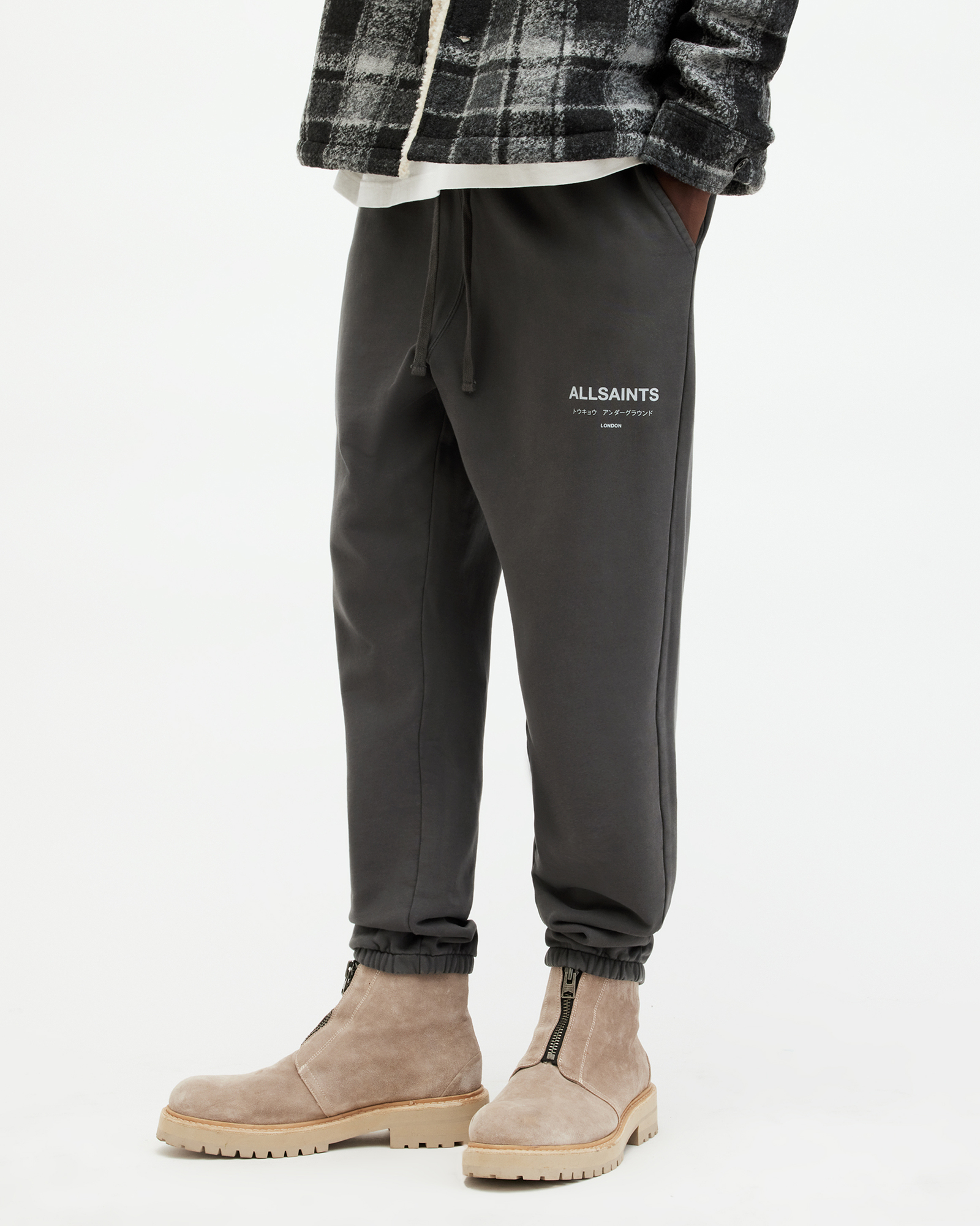 AllSaints Underground Logo Relaxed Fit Sweatpants,, SHADED GREY