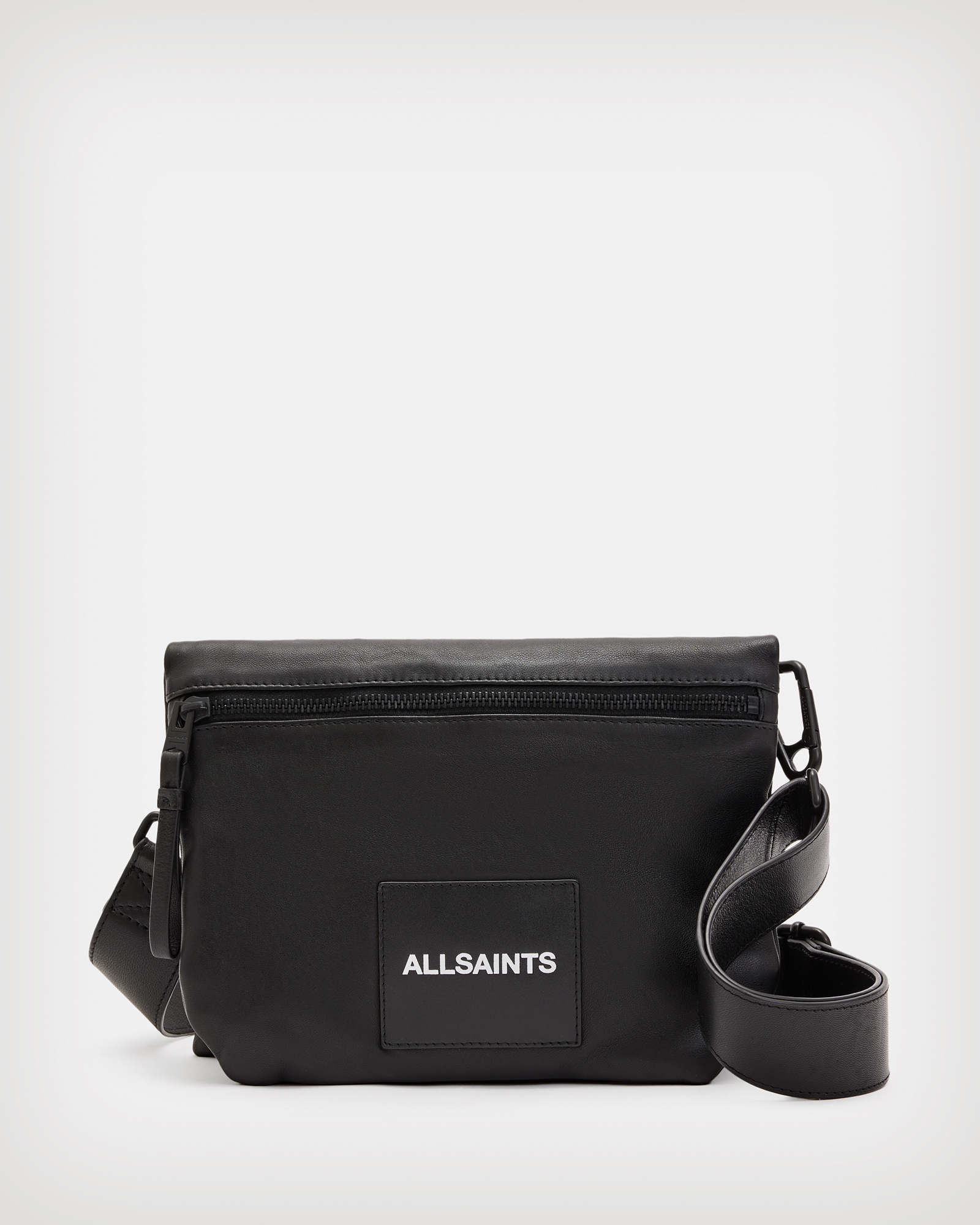 AllSaints Foldover Leather Crossbody Bag