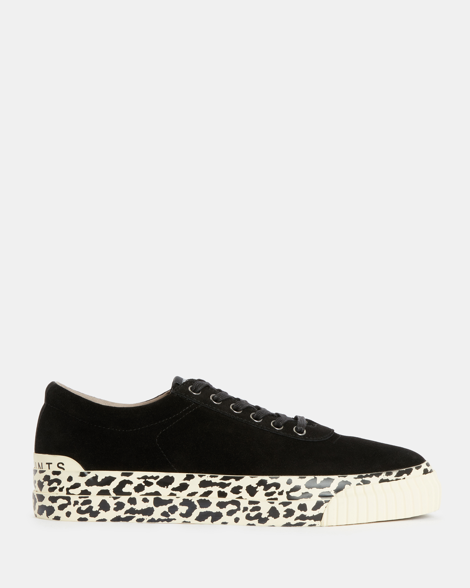 AllSaints Knox Suede Low Top Pattern Sole Trainers