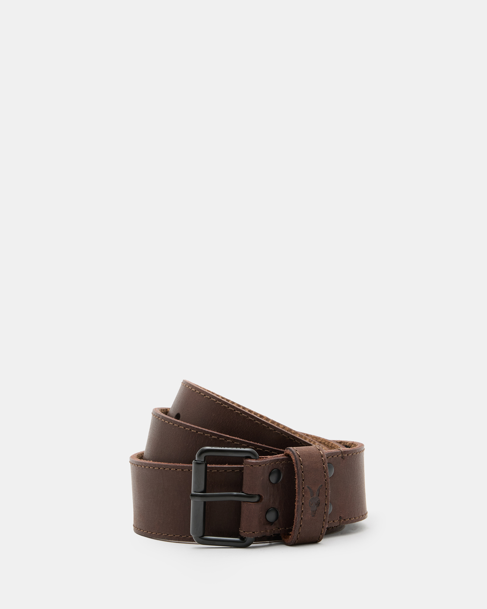 AllSaints Russell Studded Leather Belt,, Brown