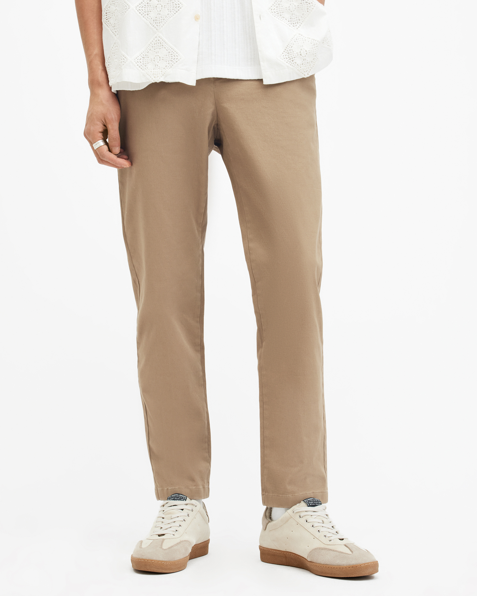 AllSaints Walde Skinny Fit Chino Trousers,, MOORLAND BROWN