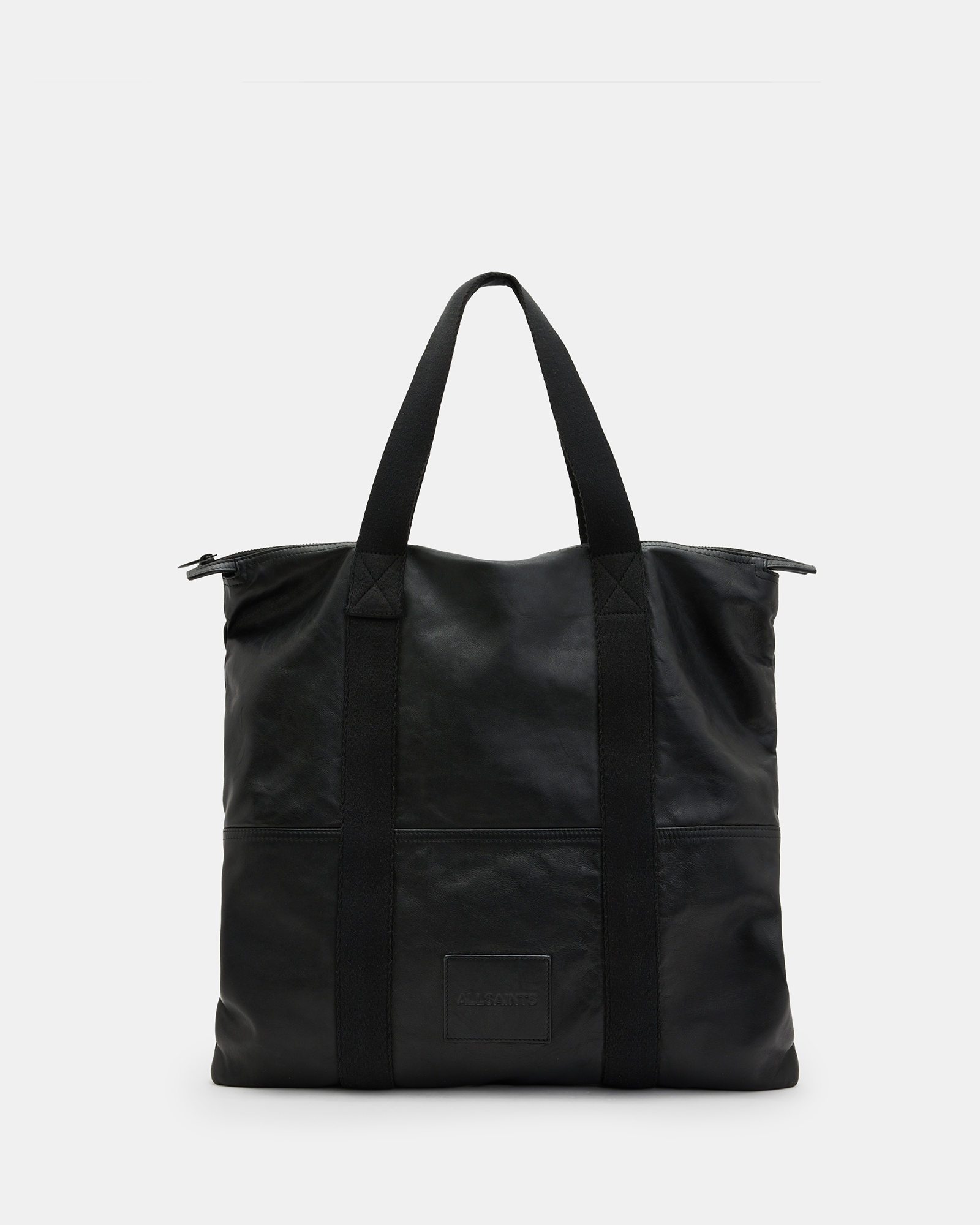 AllSaints Afan Spacious Leather Tote Bag,, Black