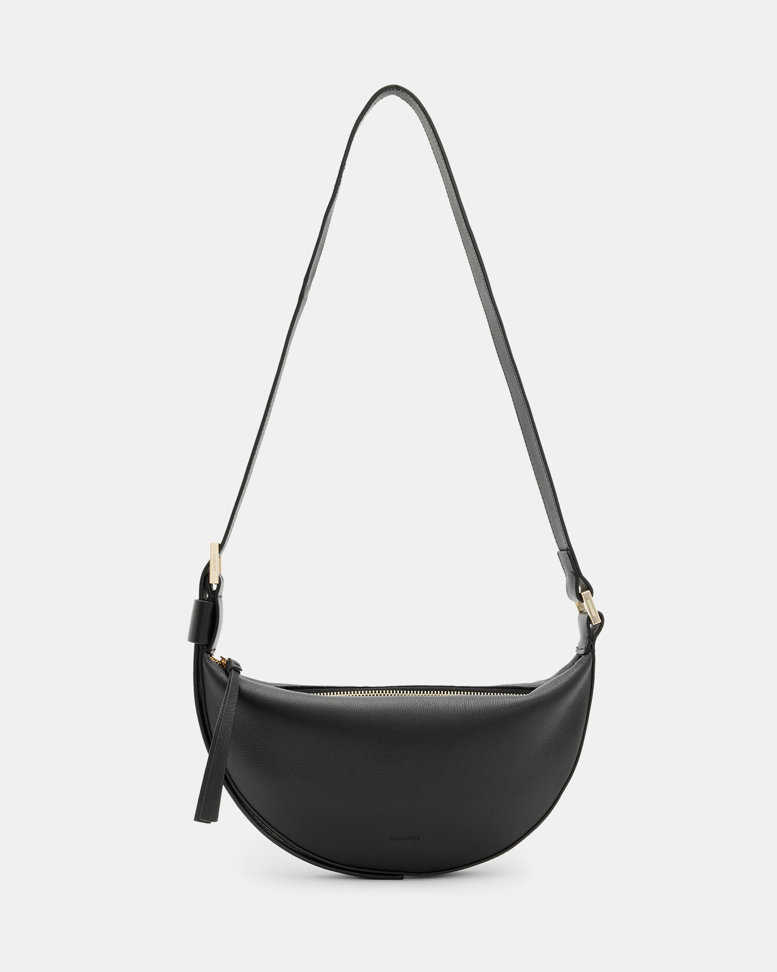 AllSaints Half Moon Leather Crossbody Bag,, Size: One