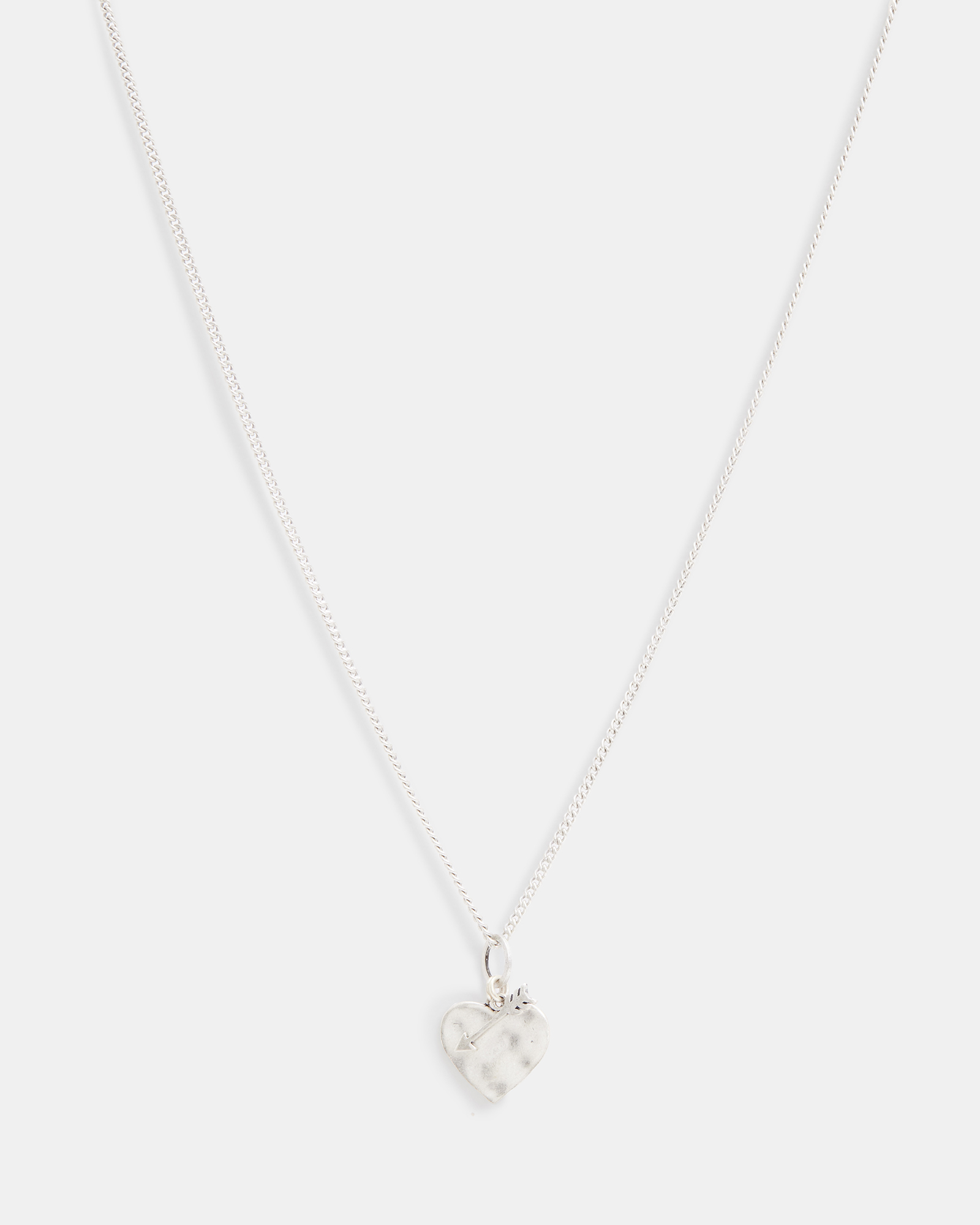 AllSaints Heart Arrow Sterling Silver Necklace