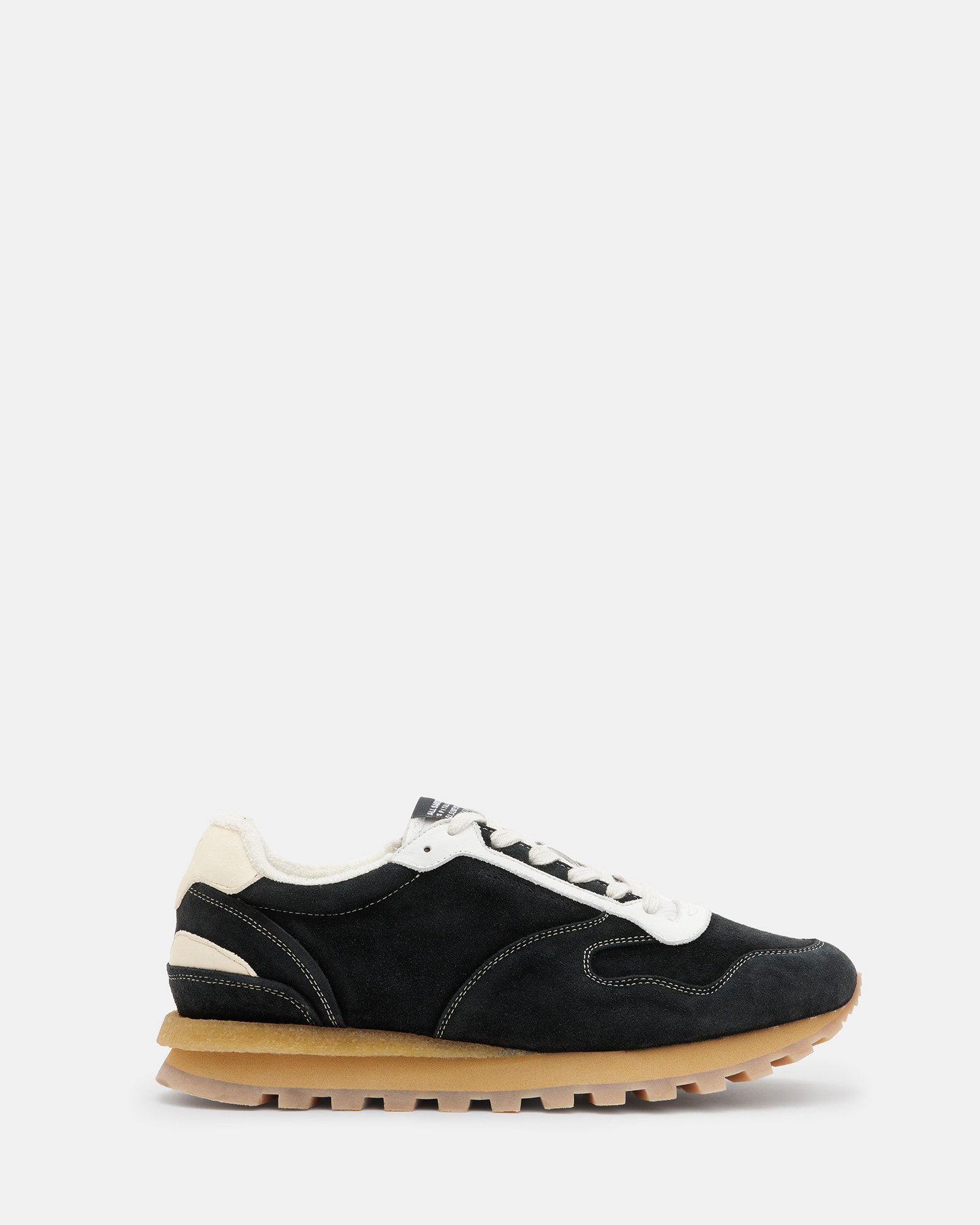 Allsaints Rimini Leather Lower Top Trainers In Black