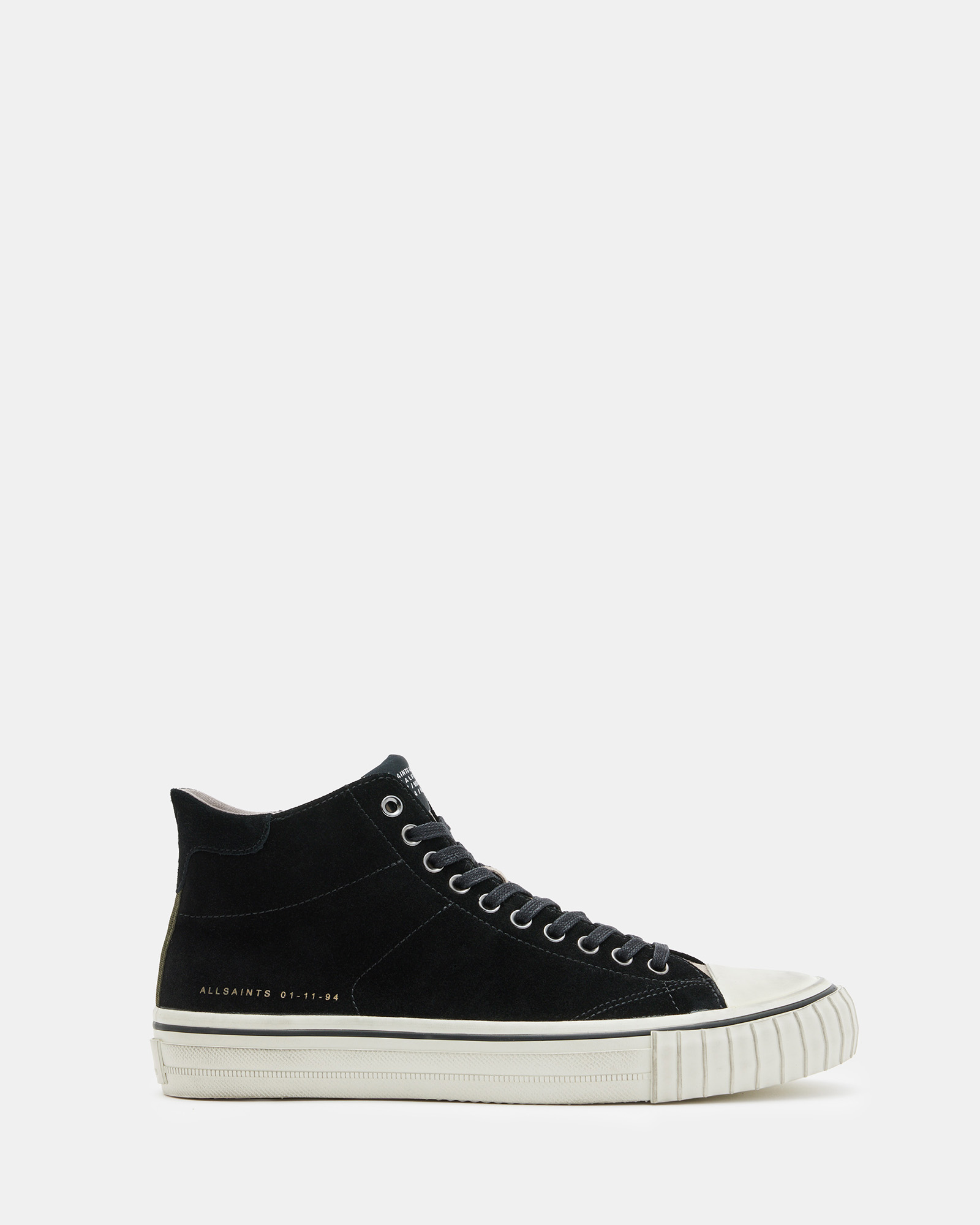 AllSaints Lewis Lace Up Leather High Top Trainers,, Black
