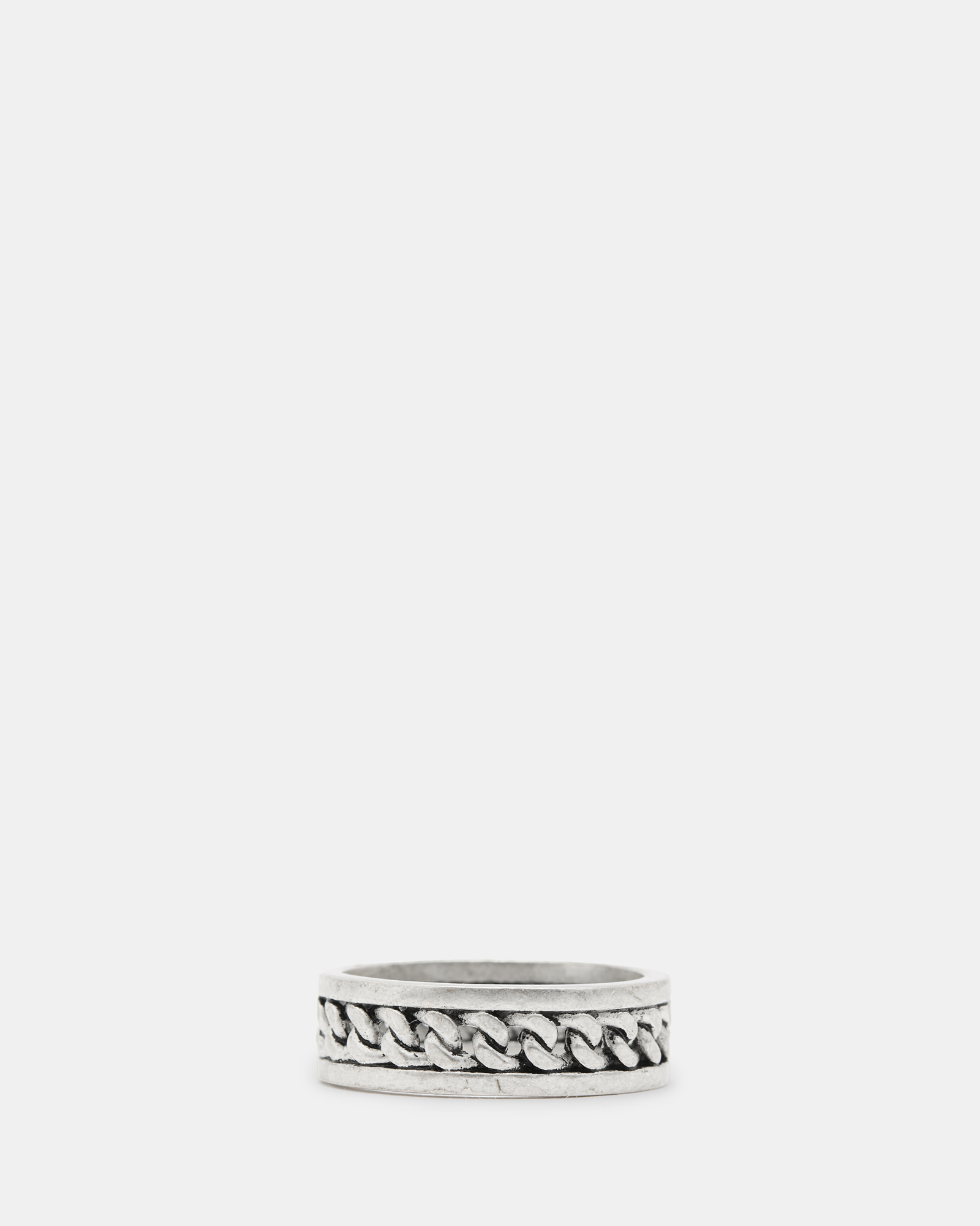AllSaints Moseley Sterling Silver Chain Ring,, WARM SILVER