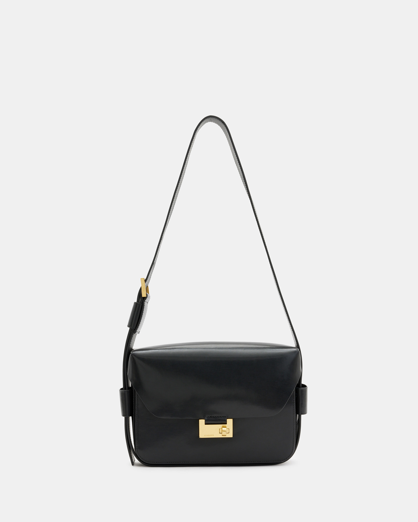 Etienne Leather Shoulder Bag Black | ALLSAINTS