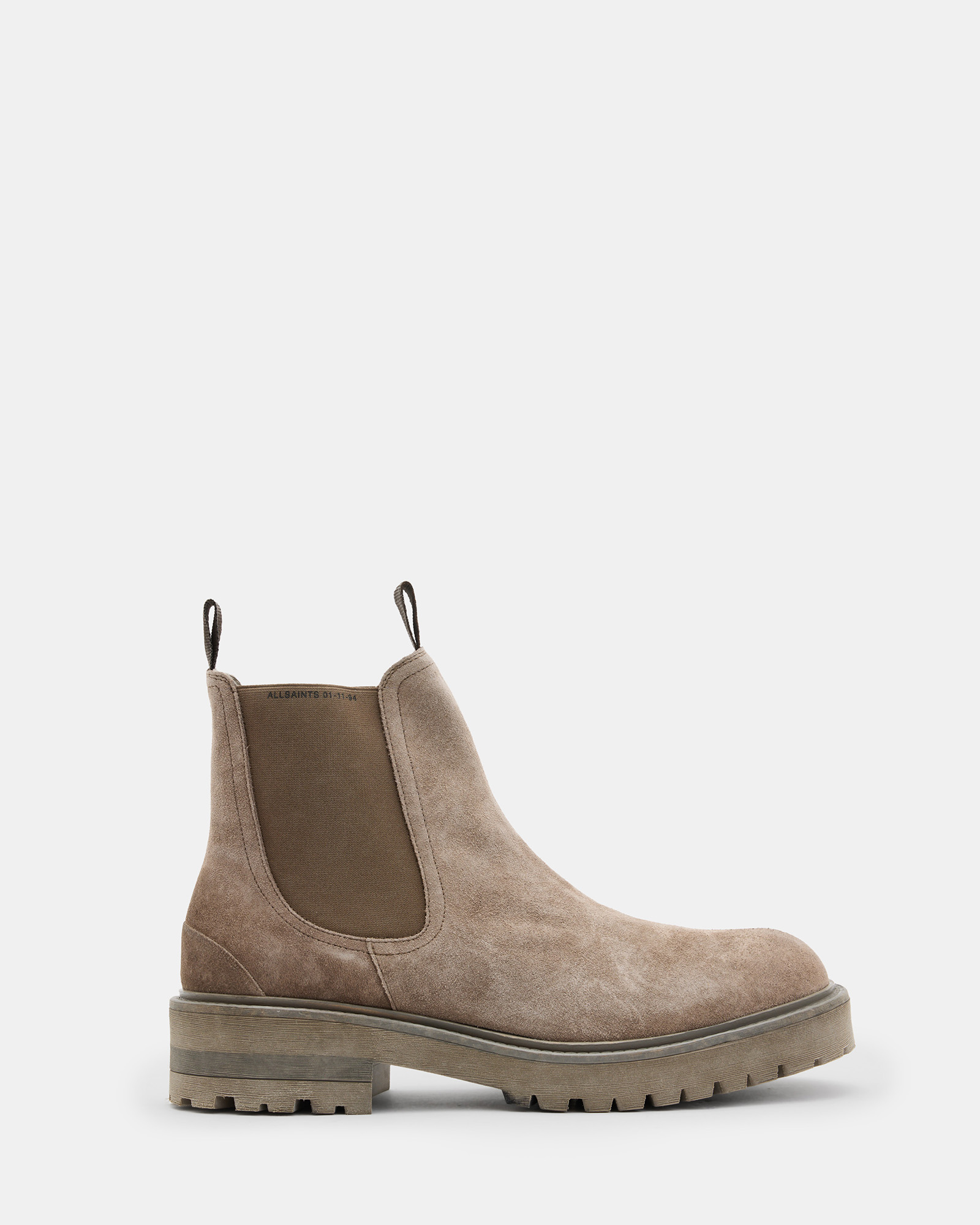 AllSaints Driver Suede Chelsea Boots,, Taupe