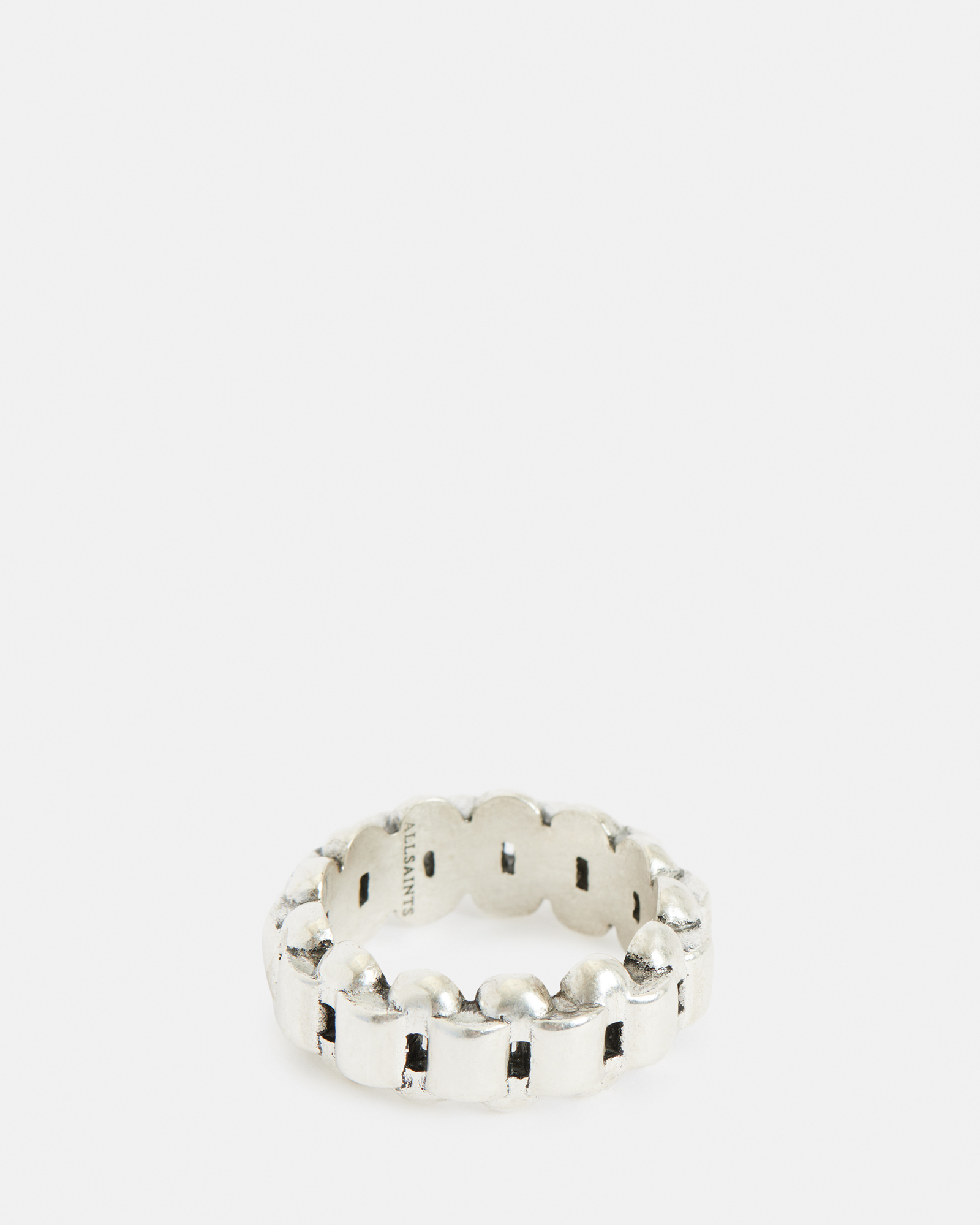 AllSaints Draco Sterling Silver Chain Ring