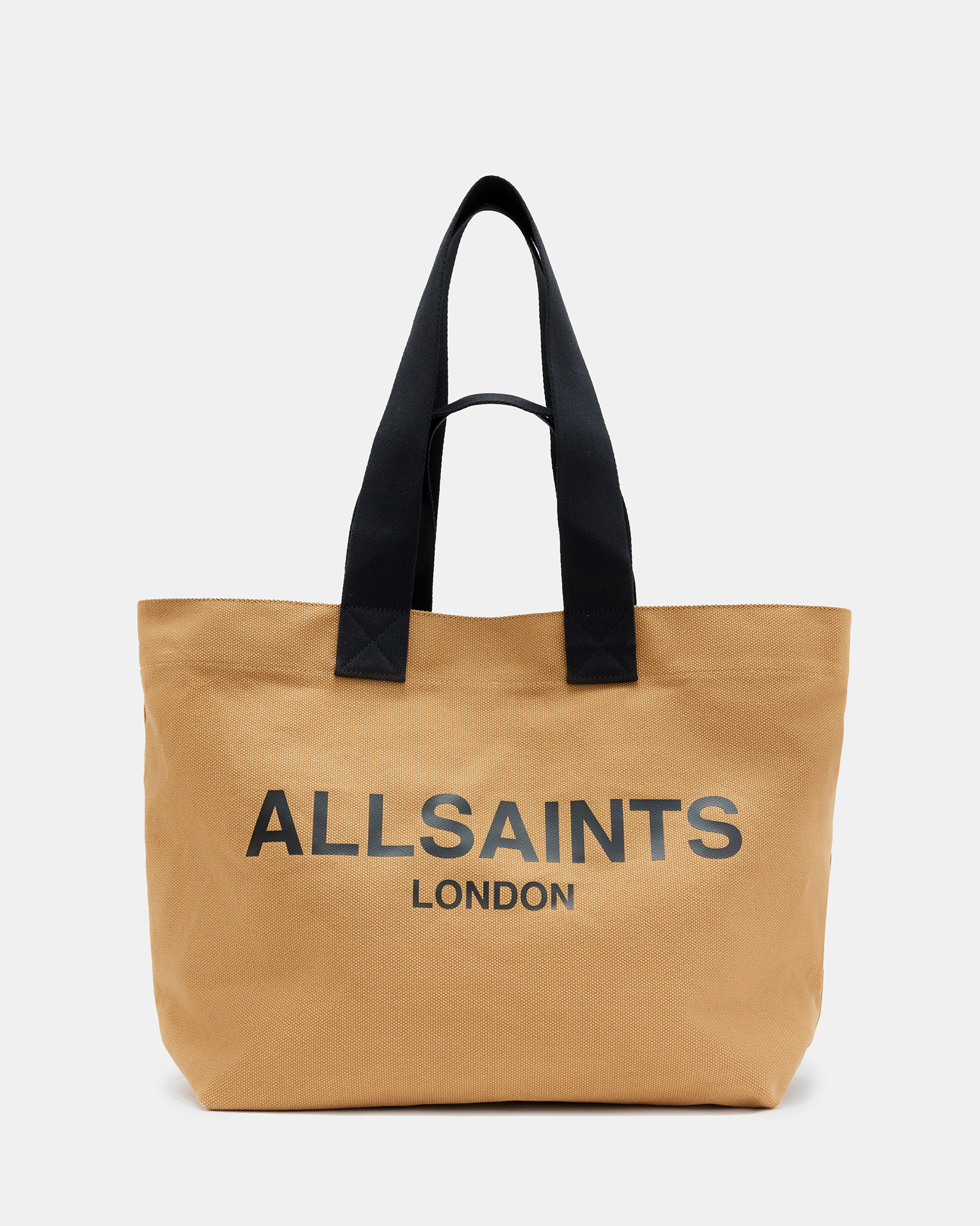 AllSaints Ali Canvas Tote Bag,, PALISADE TAN/BLACK