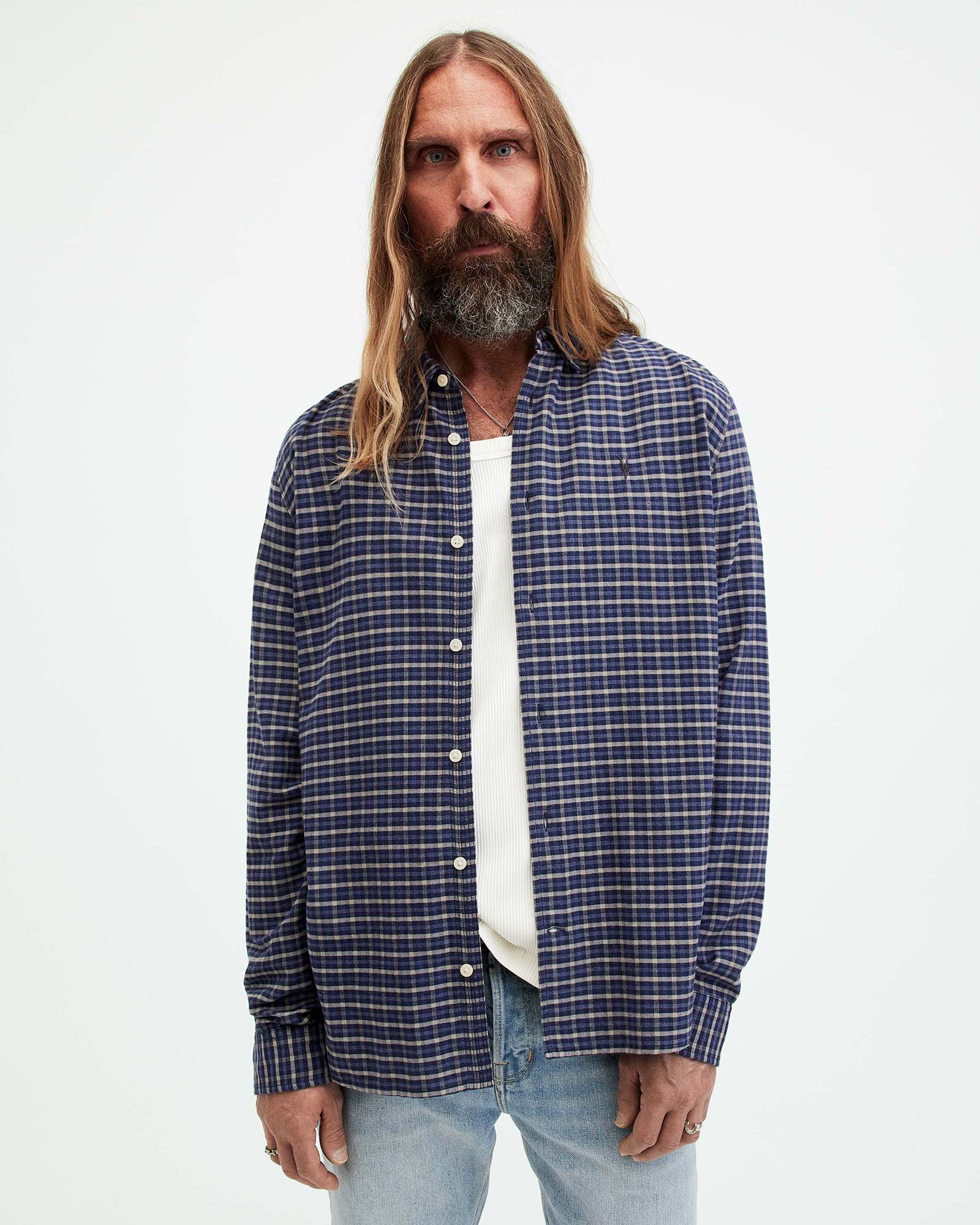 AllSaints Carpoforo Checked Relaxed Fit Shirt