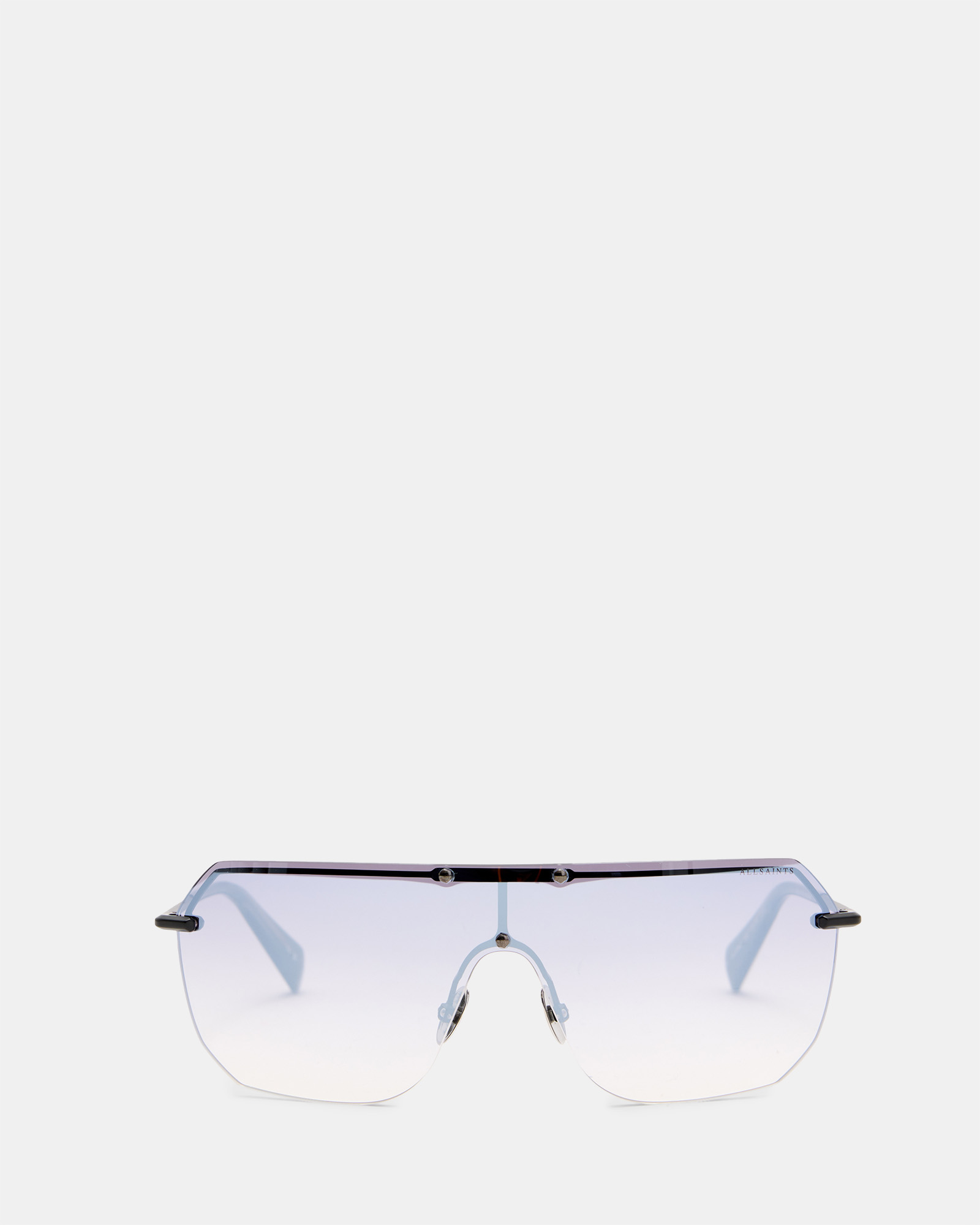 AllSaints Ace Rimless Visor Sunglasses,, BLACK/MATTE BLACK