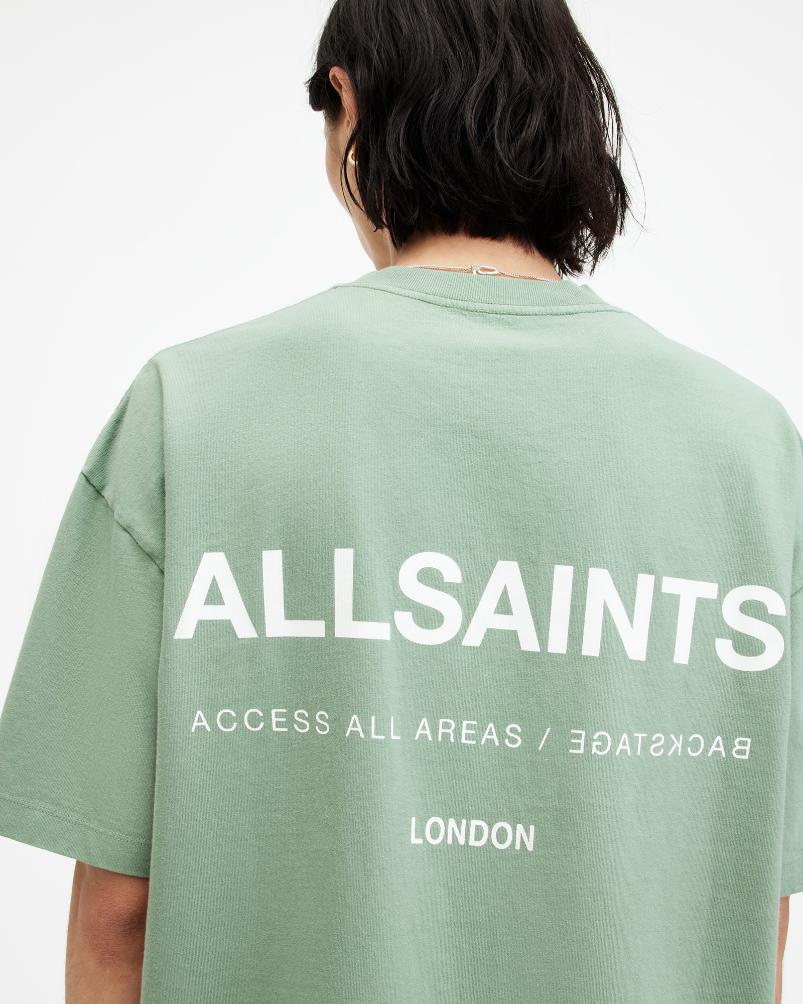 AllSaints Access Oversized Crew Neck T-Shirt,, SHAMROCK GREEN