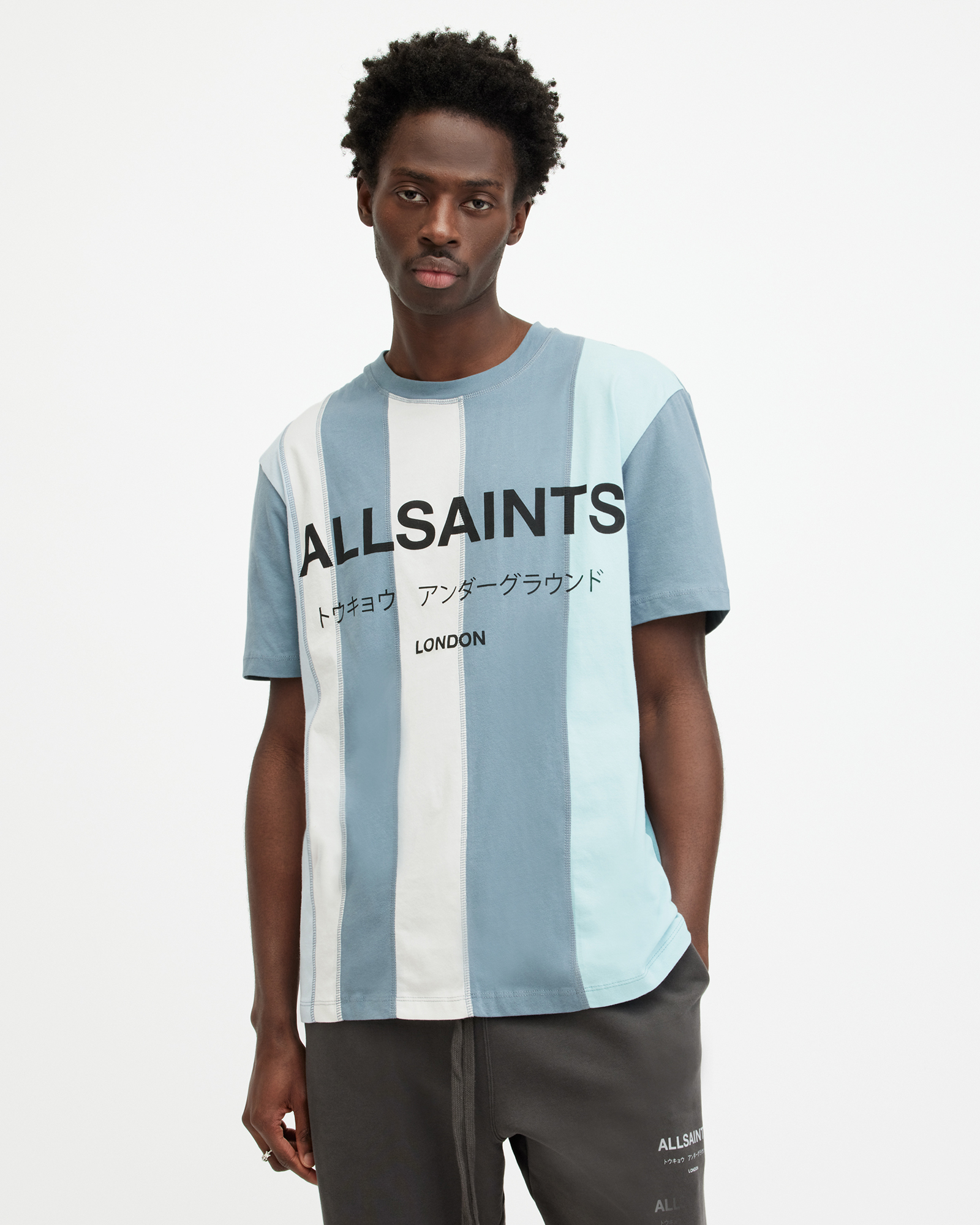AllSaints Repurpose Underground Relaxed Fit T-Shirt,, BLUE/BLUE/WHITE