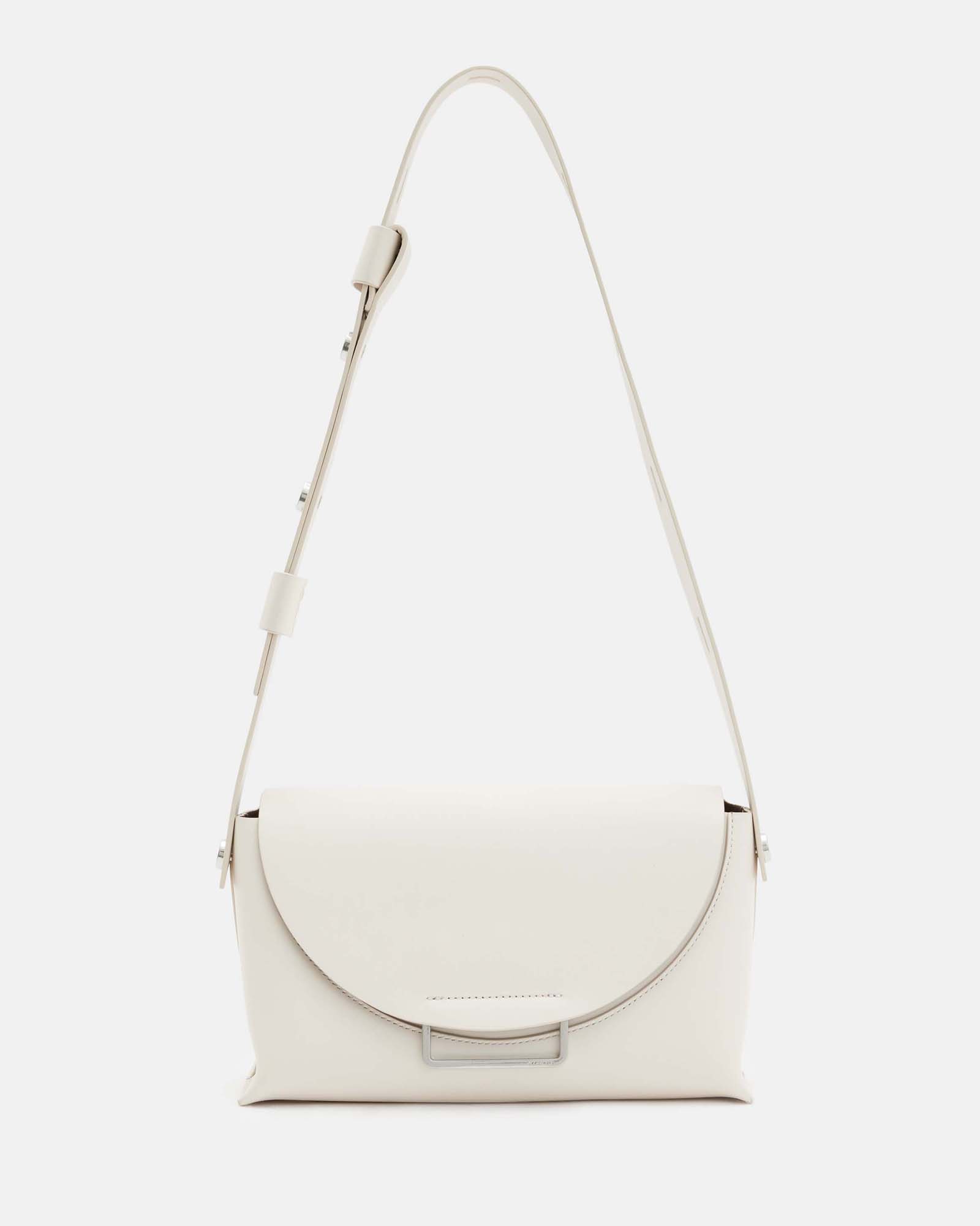 AllSaints Celeste Leather Crossbody Bag,, DESERT WHITE
