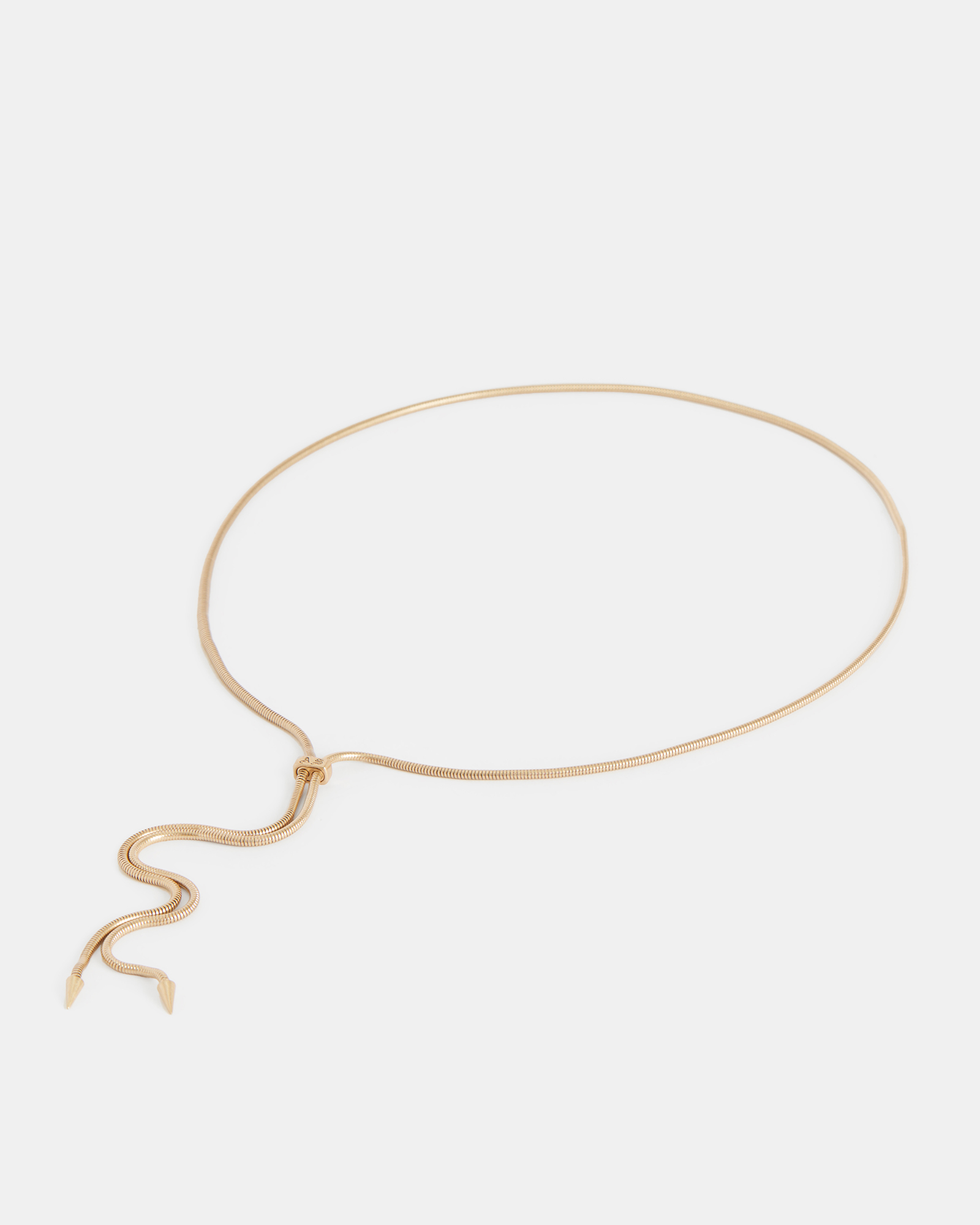 AllSaints Snake Bolo Gold-Tone Necklace