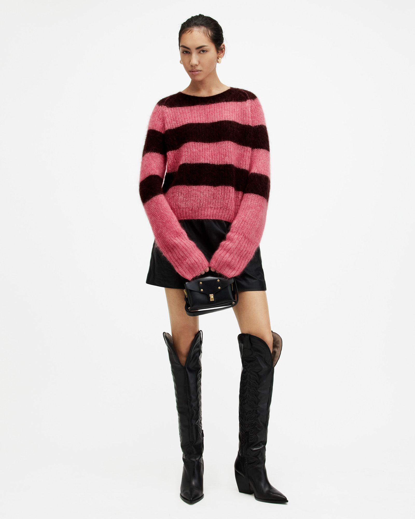 AllSaints Lana Brushed Striped Sweater